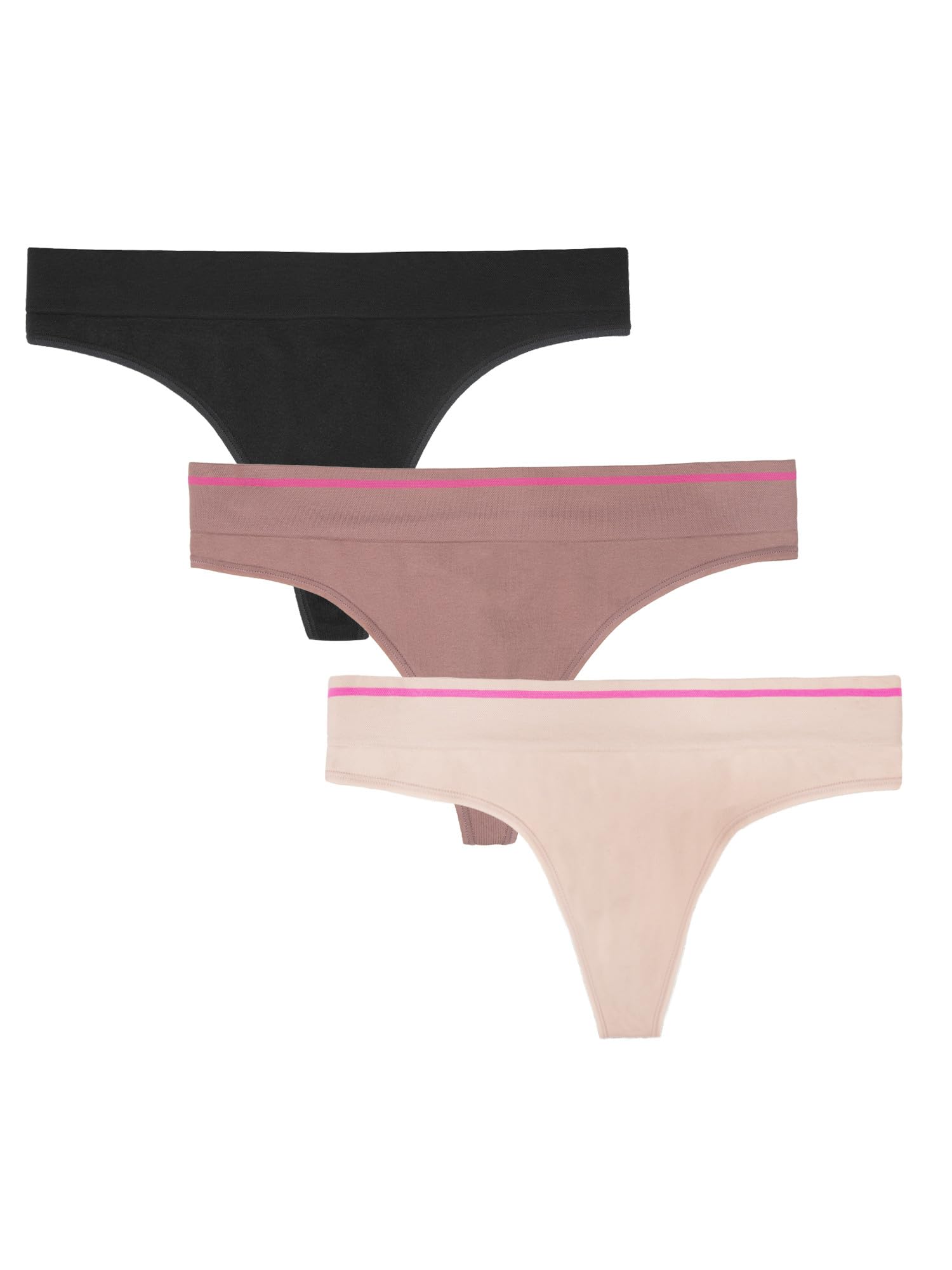 Fruit of the Loom A Fresh Collection Sneak Chic 3-Pack Women's Seamless Thong - For Ultimate Comfort & Invisible Style