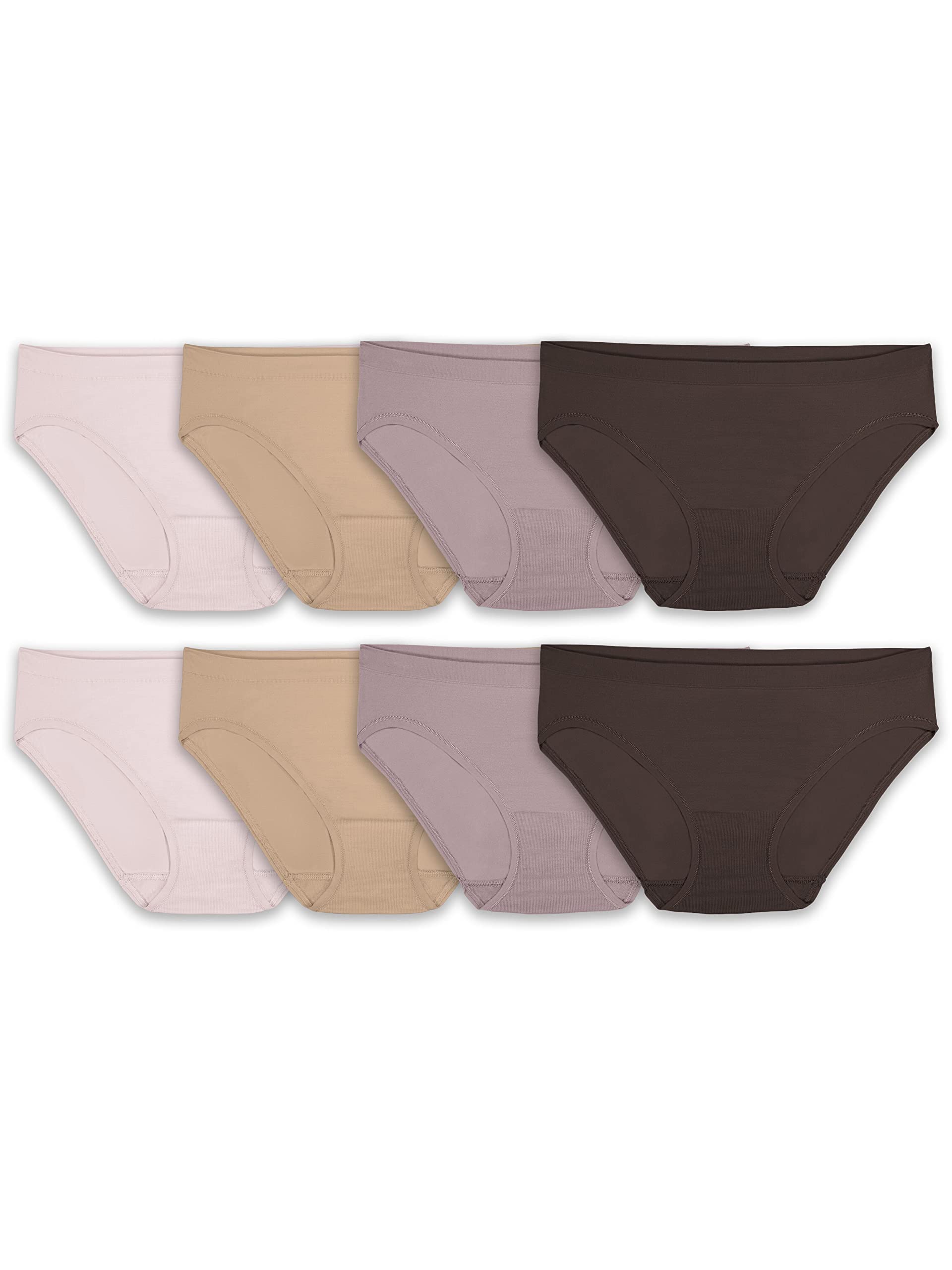 Fruit of the Loom Women's Seamless 360 Stretch Bikini Panty, Assorted 8 Pack