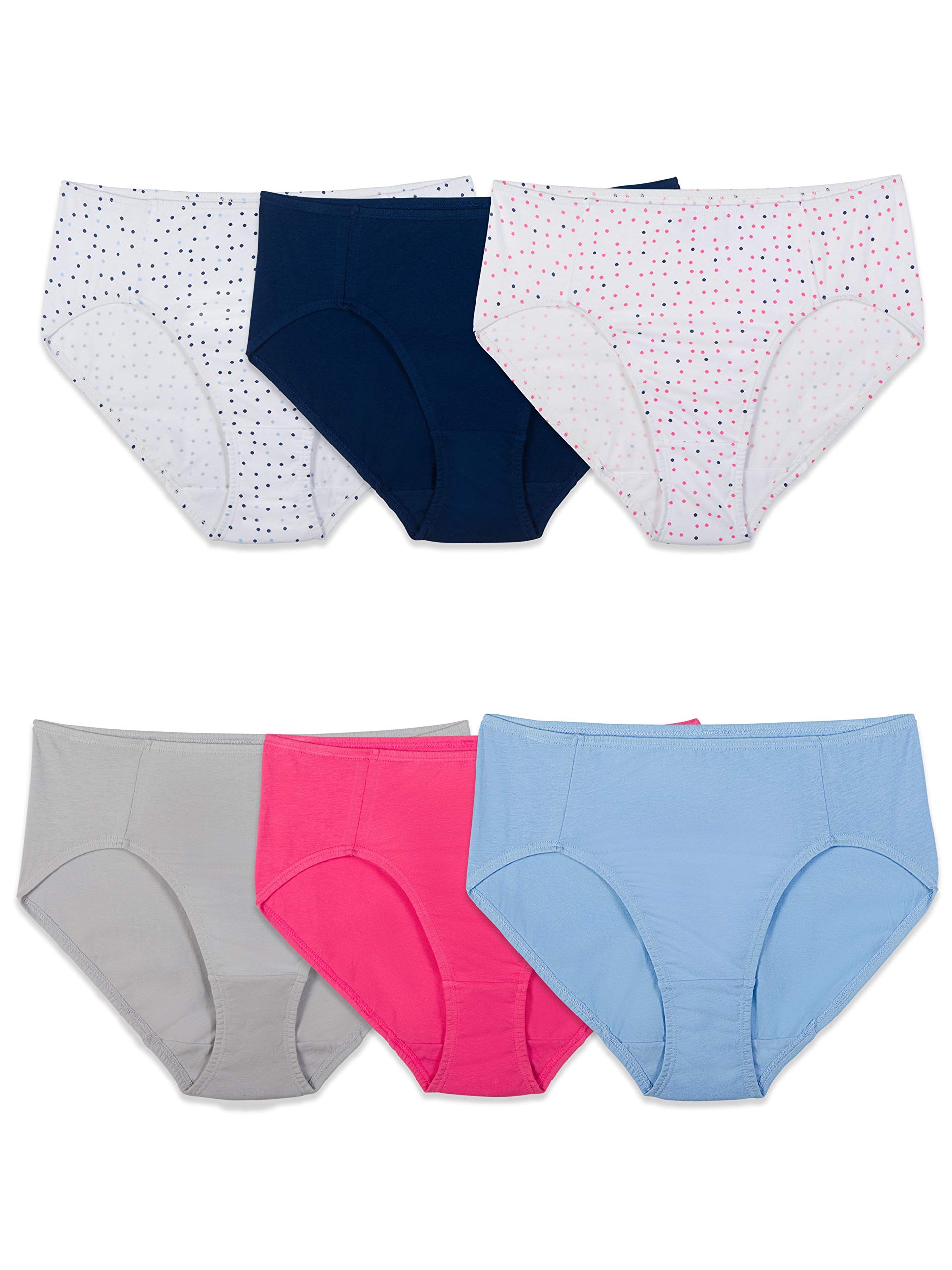 Fruit of the Loom Women's 6 Pack Cotton Stretch Hi Cut