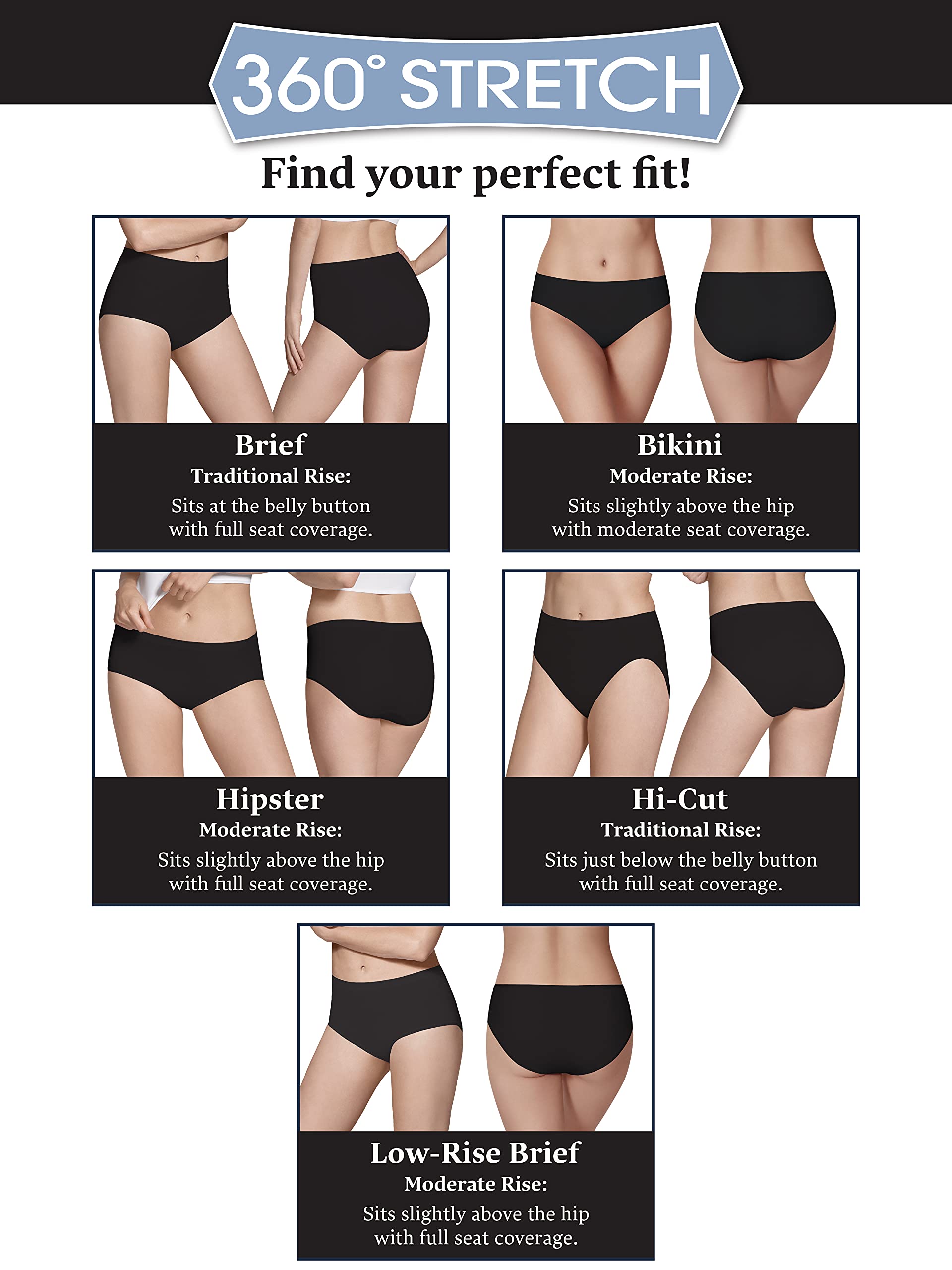 Fruit of the Loom Women's Seamless Hi-cut Panty, Assorted 8 Pack