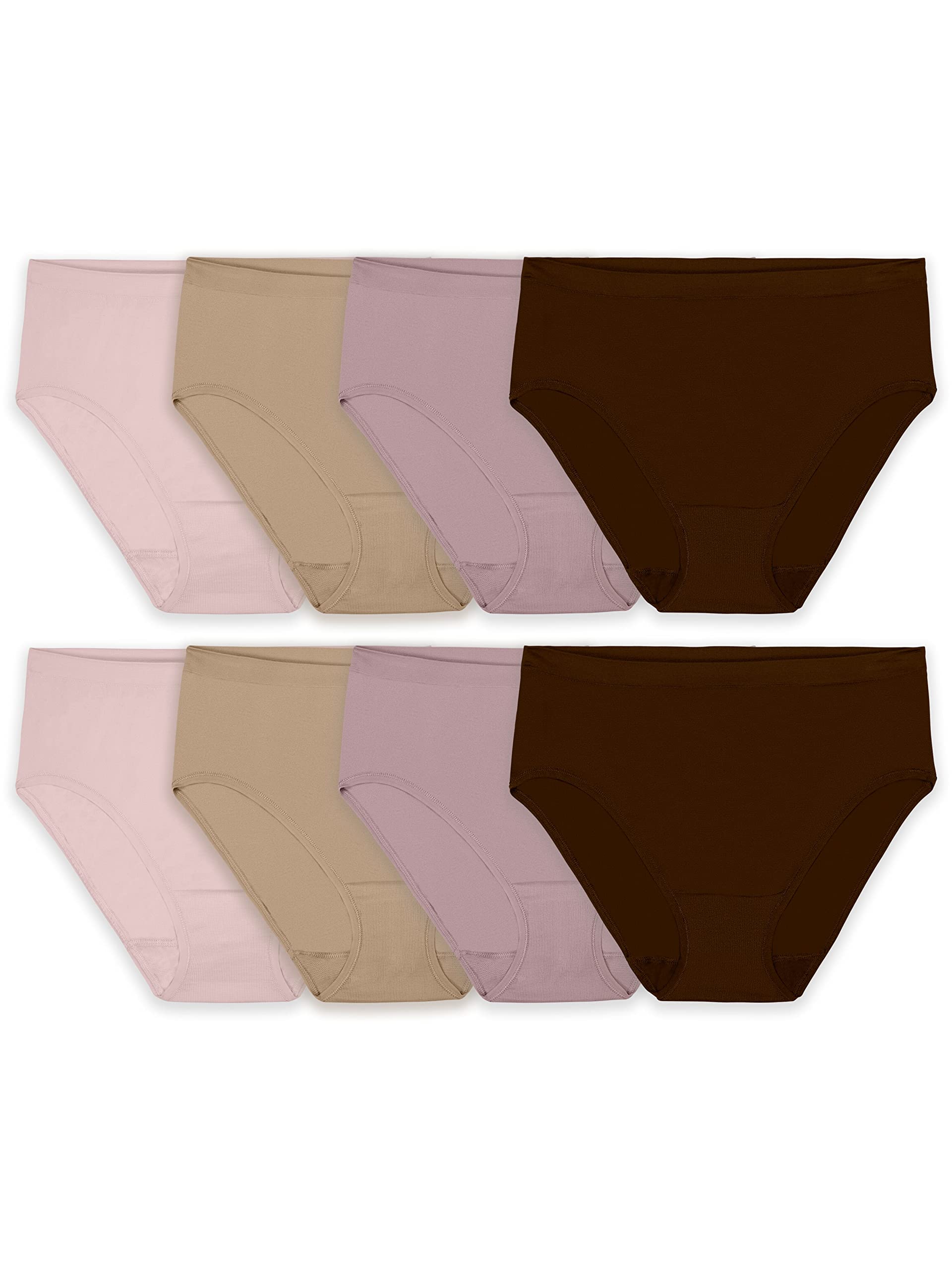 Fruit of the Loom Women's Seamless Hi-cut Panty, Assorted 8 Pack