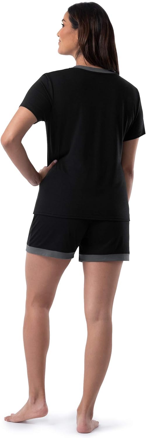 Fruit of the Loom Women's Short Sleeve Tee and Short 2 Piece Sleep Set