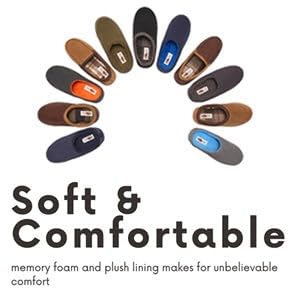 Fruit of the Loom Slipper for Men - Microsuede Clog - Comfortable, Memory Foam Sole, Indoor/Outdoor, Machine Washable