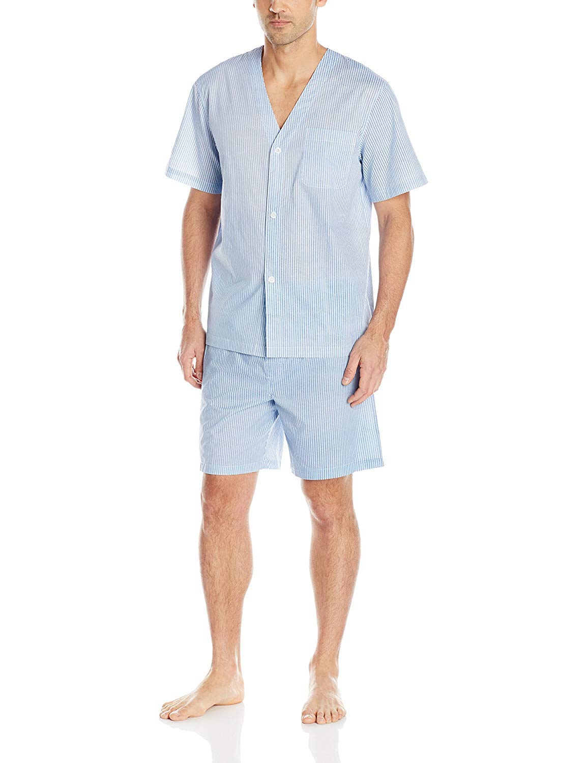 Fruit of the Loom mens Broadcloth Short Sleeve Pajama Set