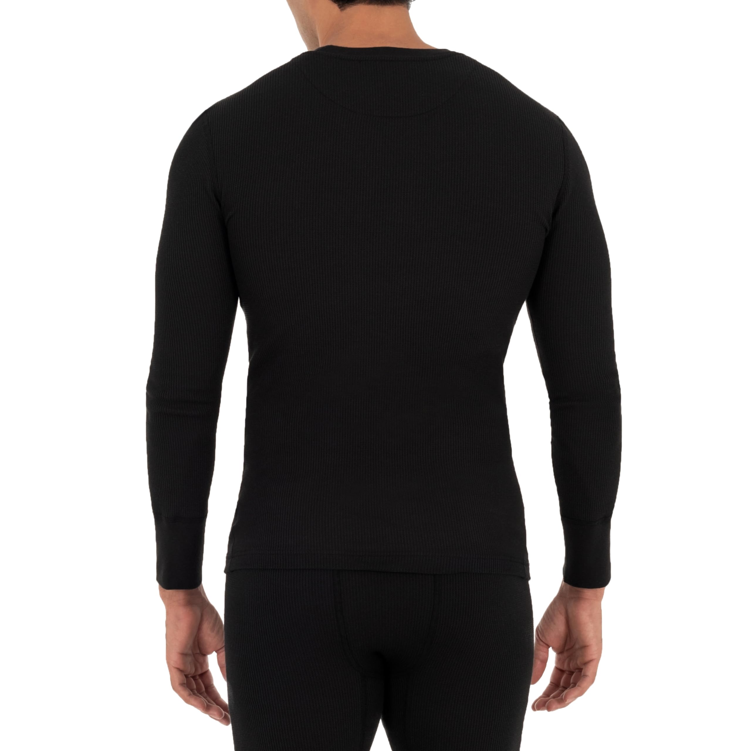 Fruit of the Loom mens Recycled Waffle Thermal Underwear Henley Top