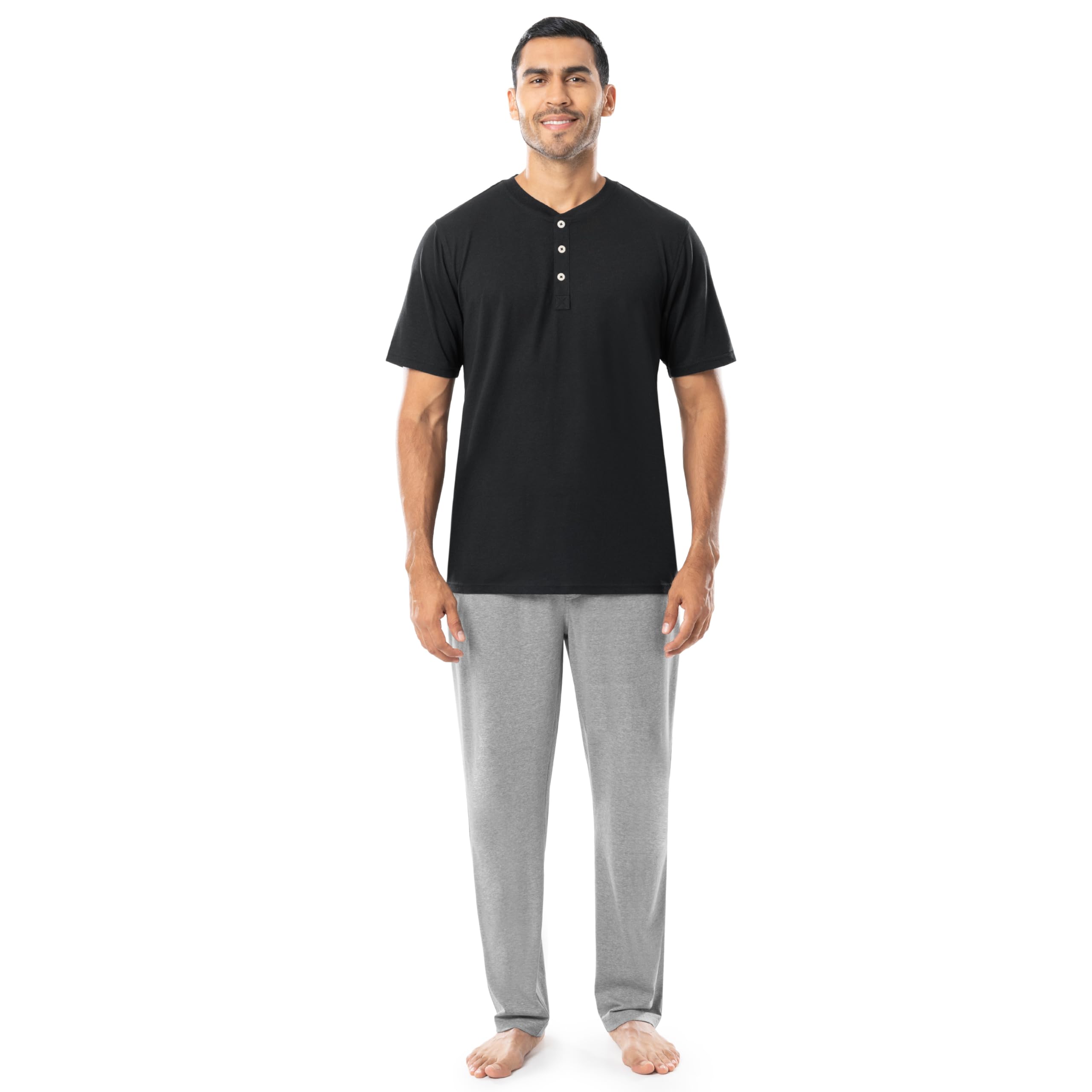 Fruit of the Loom mens 2-piece Jersey Knit Pajama Set