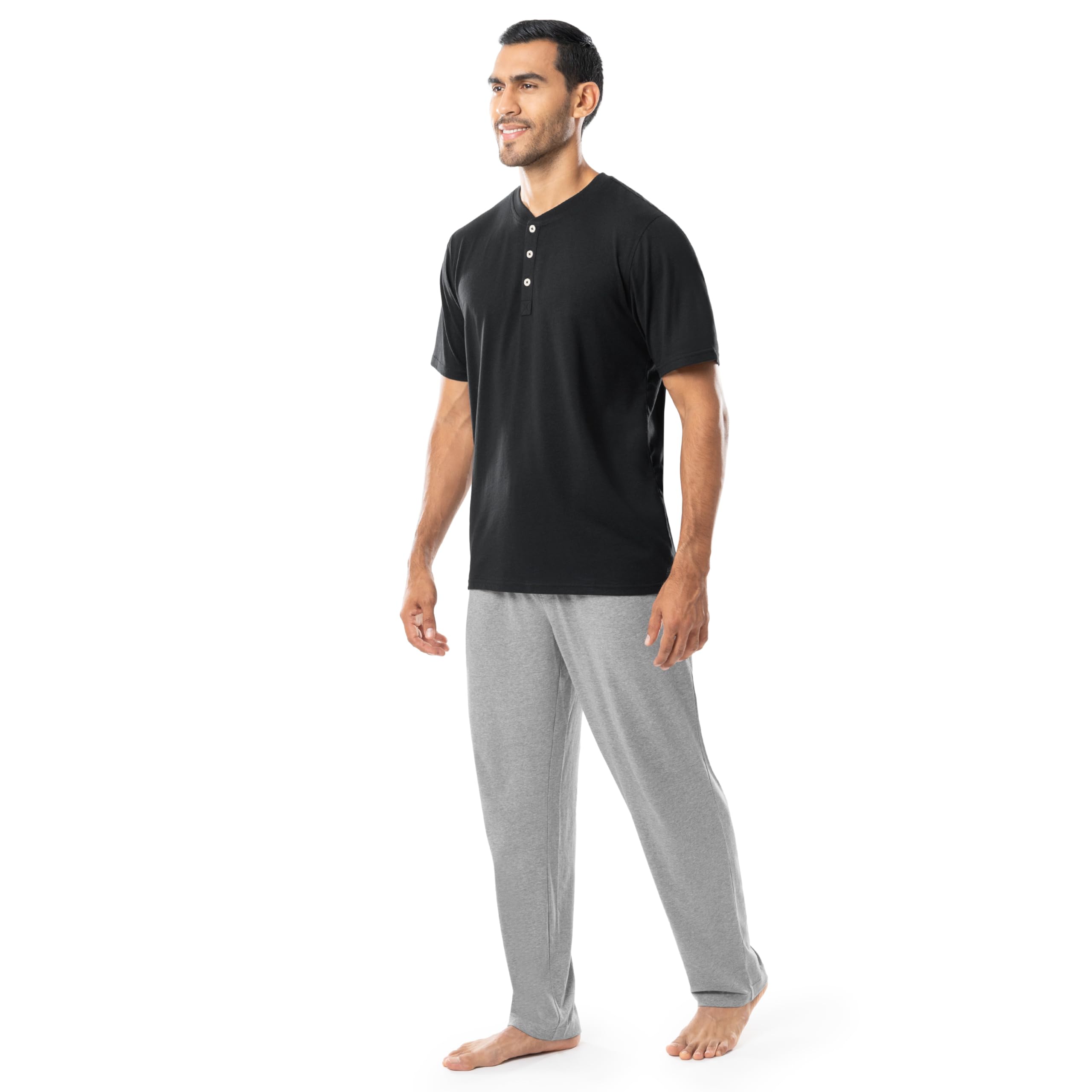 Fruit of the Loom mens 2-piece Jersey Knit Pajama Set