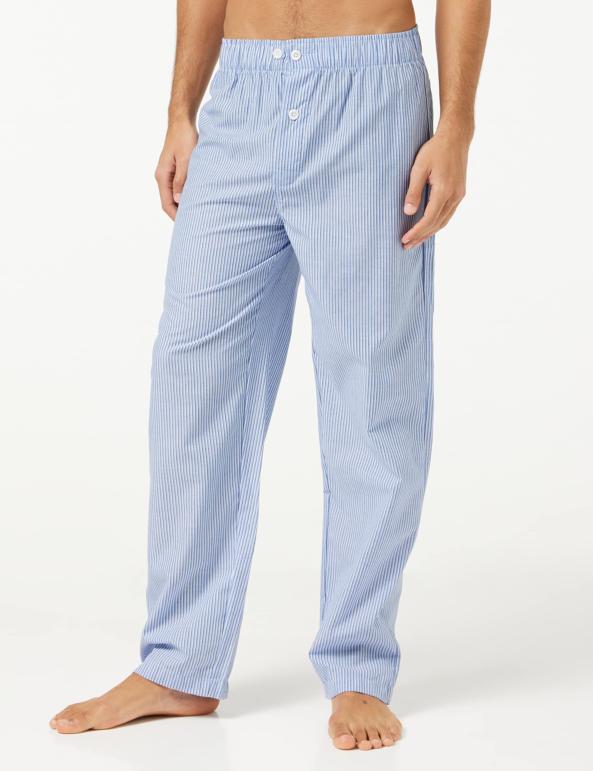 Fruit of the Loom mens Broadcloth Short Sleeve Top and Long Pants Pajama Set