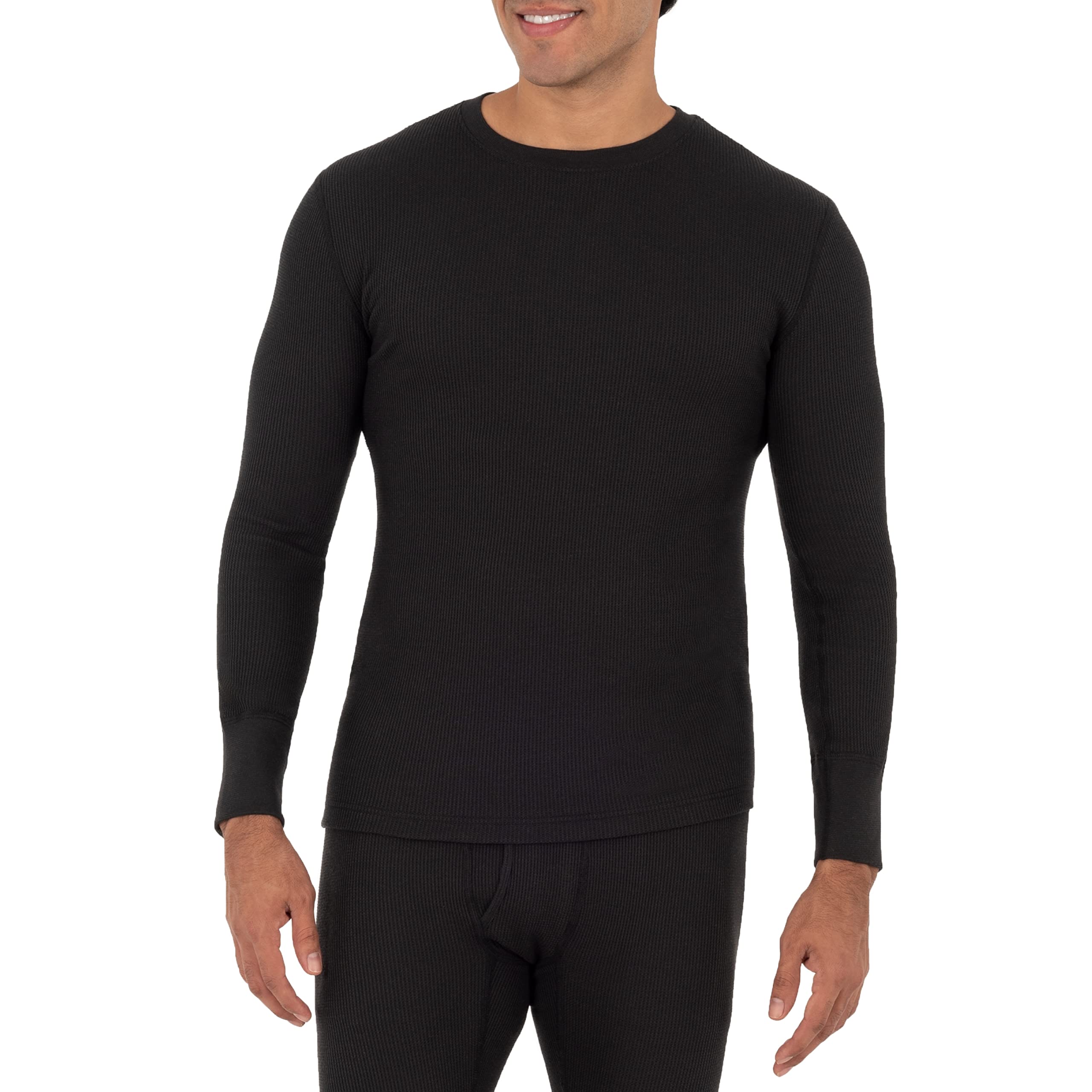 Fruit of the Loom Men's Recycled Waffle Thermal Underwear Crew Top (1 and 2 Packs)