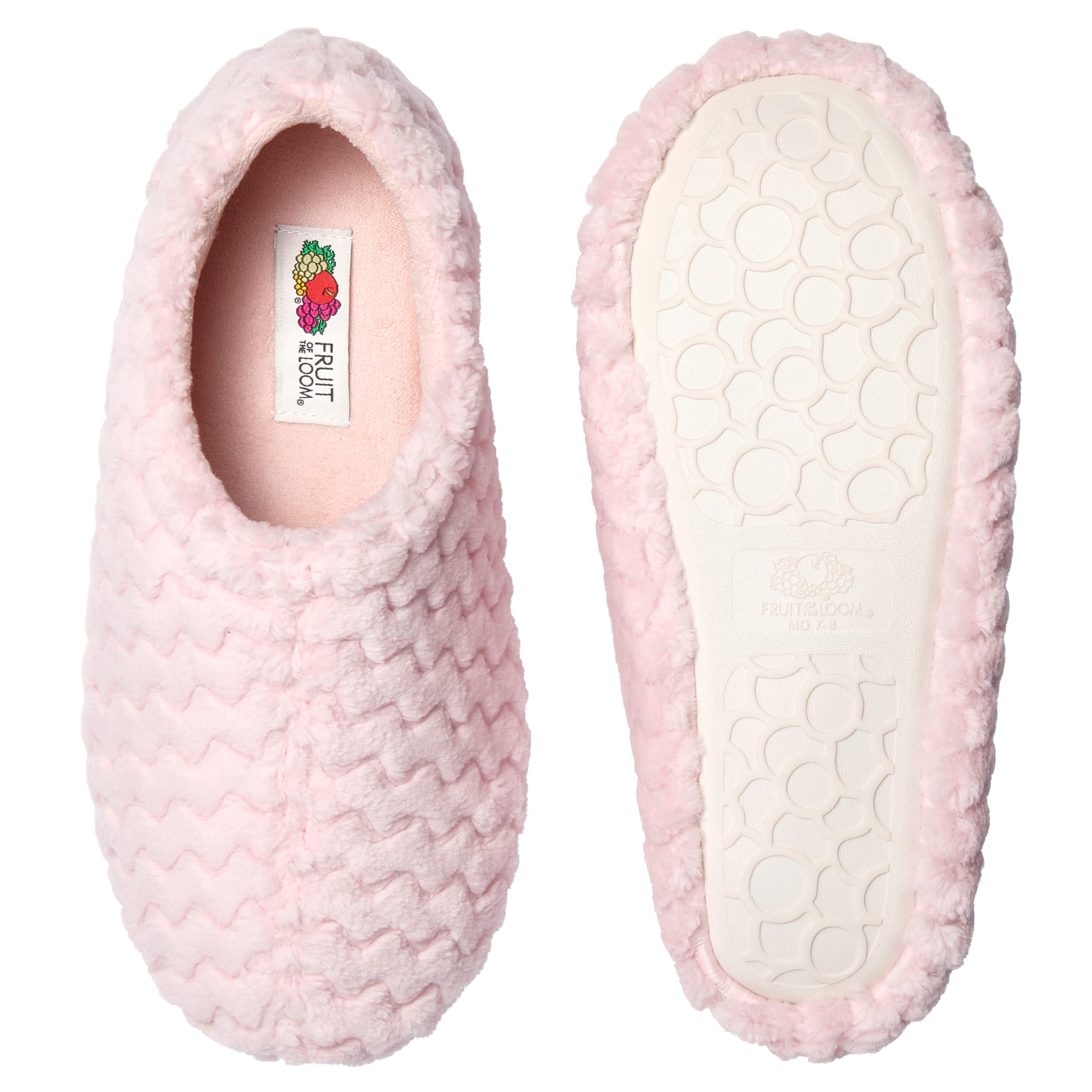 Fruit of the Loom House Slippers For Women, Memory Foam Insole, Indoor Outdoor, Comfy, Chevron