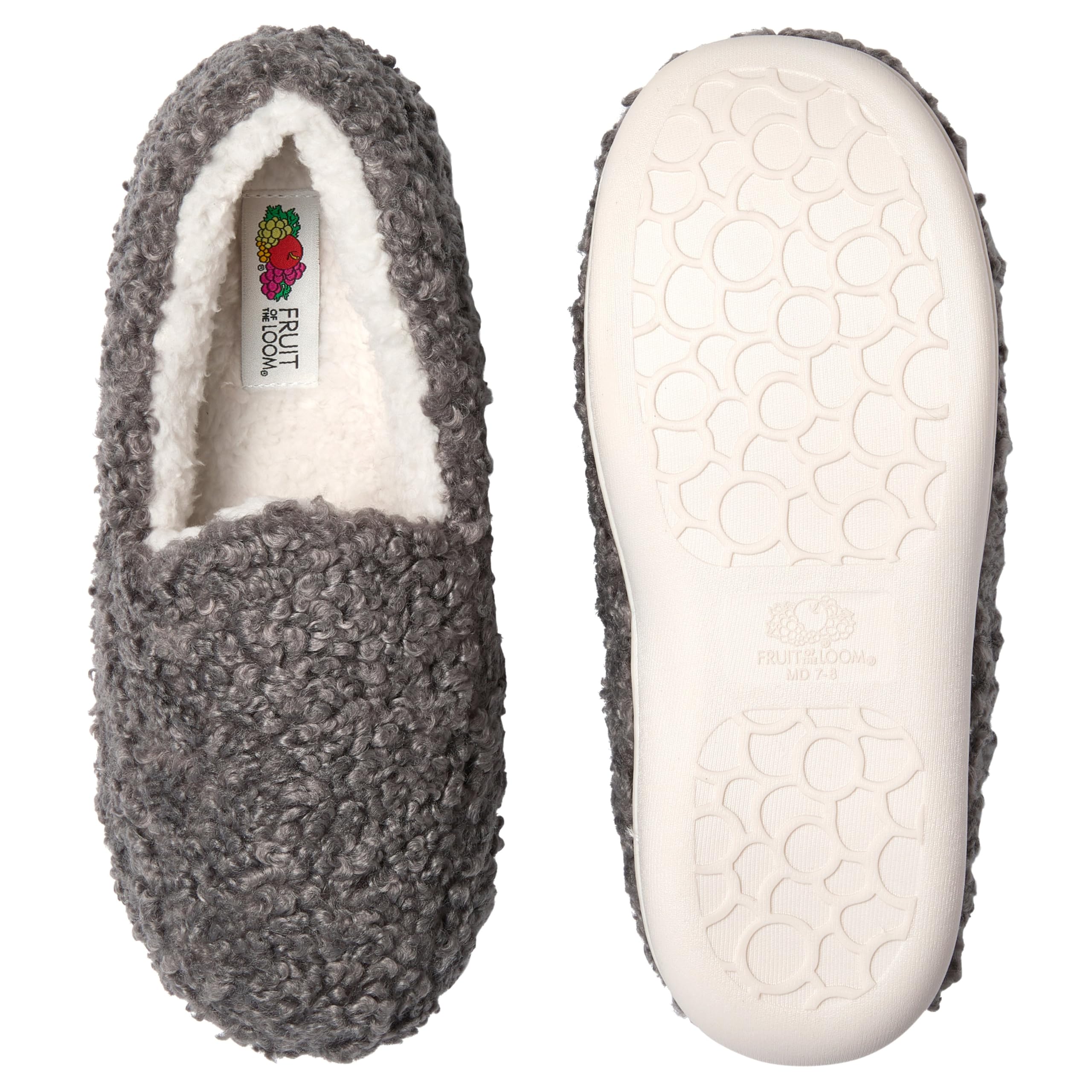 Fruit of the Loom Women's Berber Loafer - Comfy, Memory Foam, Indoor/Outdoor