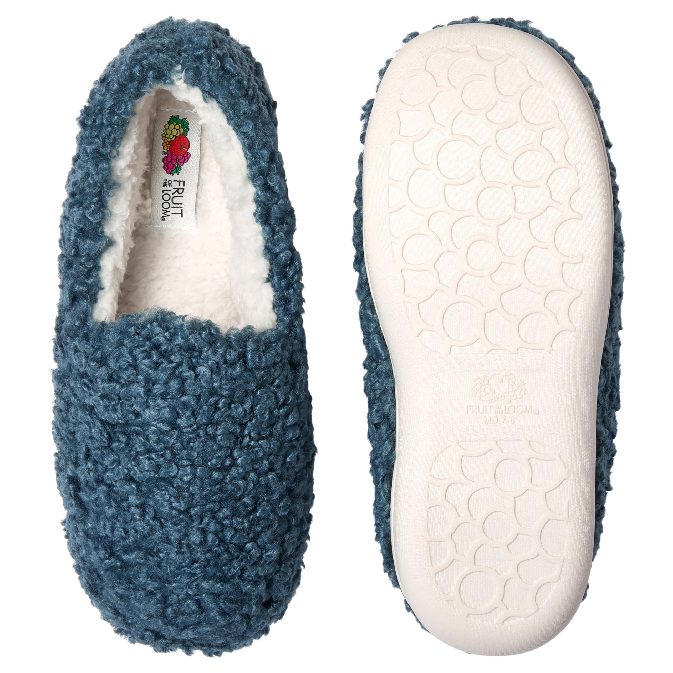 Fruit of the Loom Women's Berber Loafer - Comfy, Memory Foam, Indoor/Outdoor