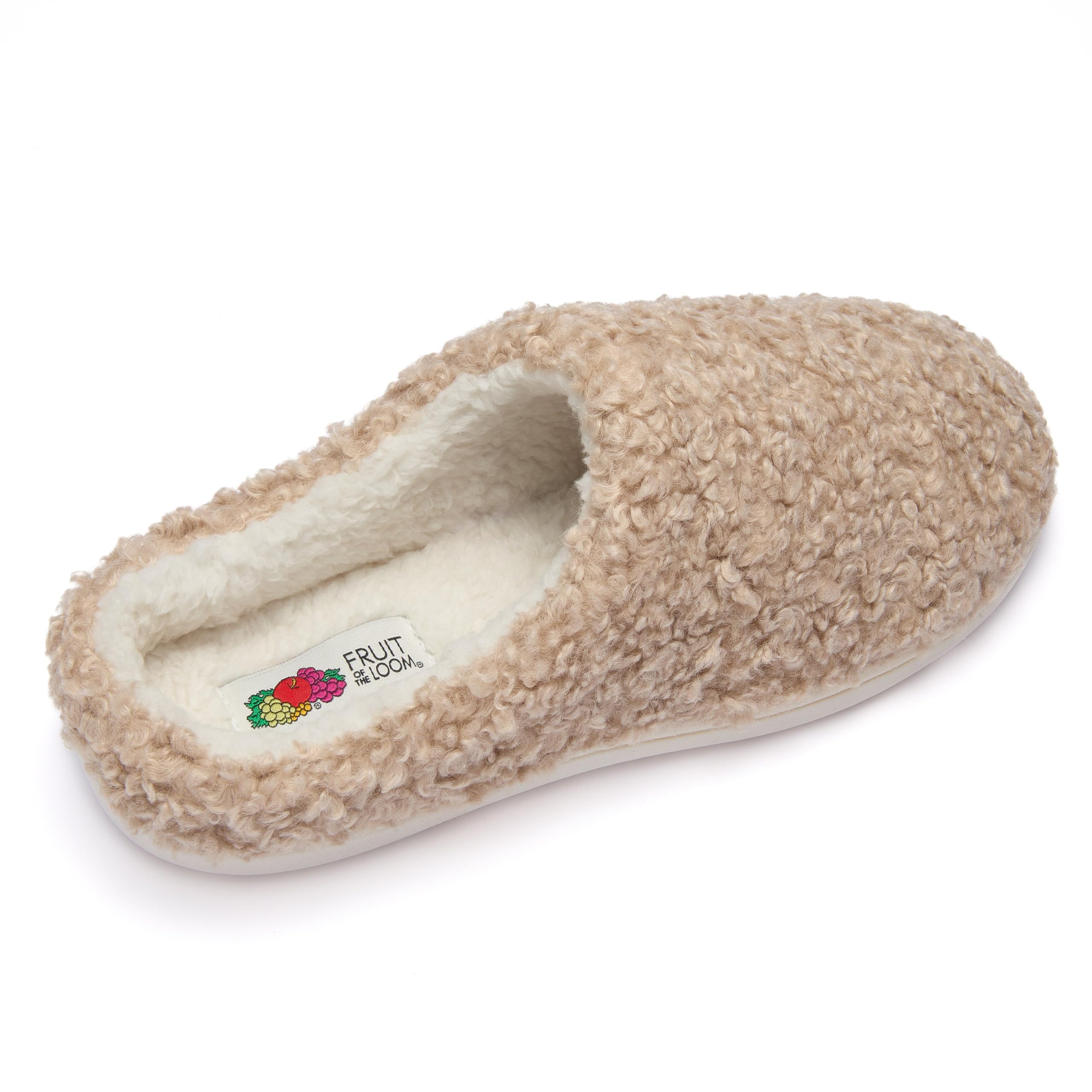 Fruit of the Loom House Slippers For Women, Memory Foam Insole, Indoor Outdoor, Comfy, Berber Loafer