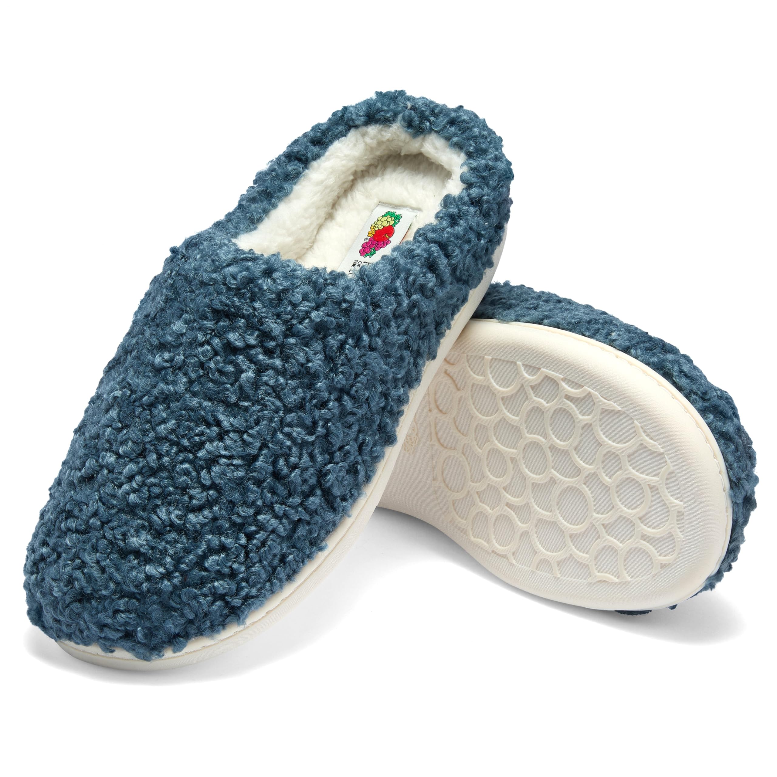 Fruit of the Loom House Slippers For Women, Memory Foam Insole, Indoor Outdoor, Comfy, Berber Loafer