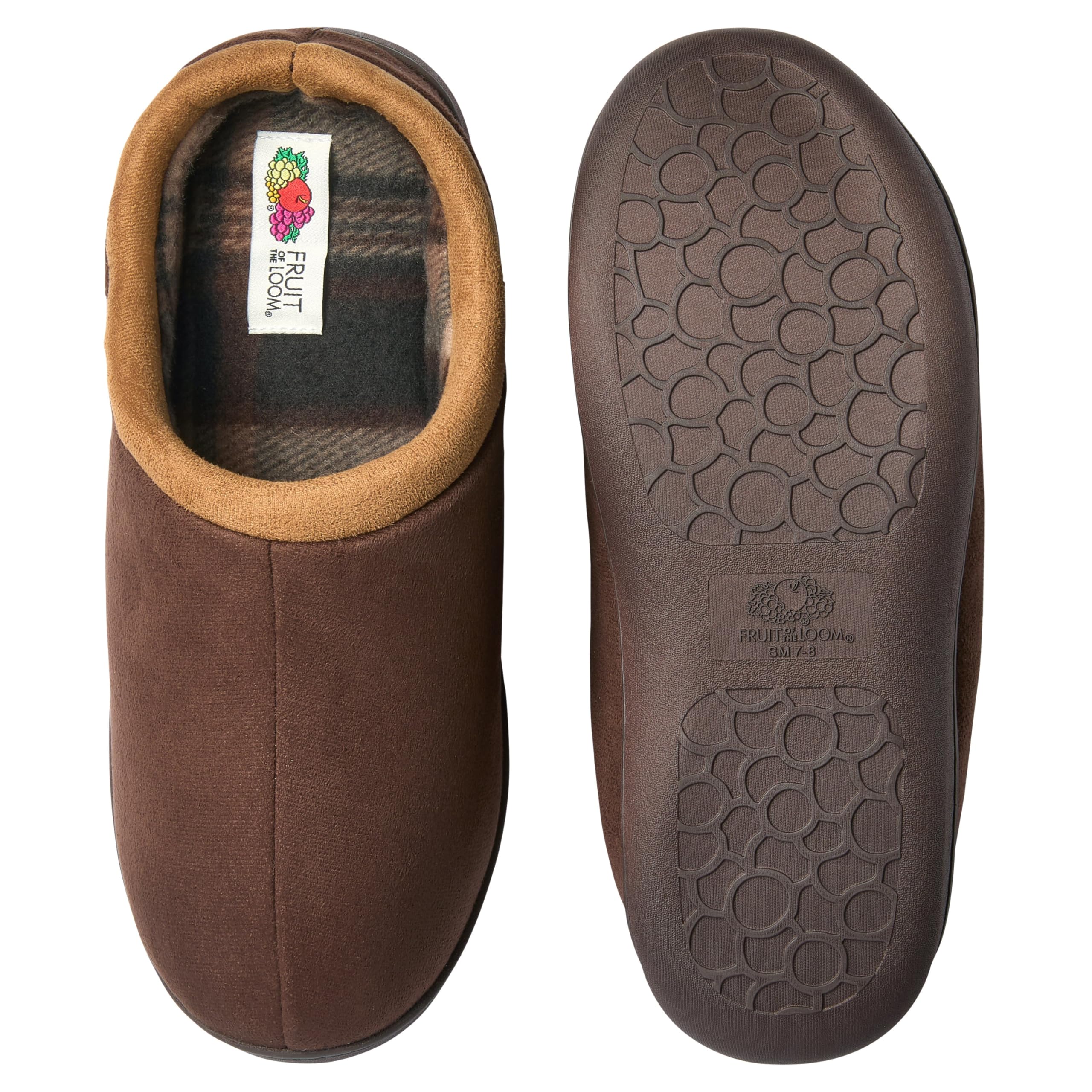 Fruit of the Loom Slipper for Men - Microsuede Clog - Comfortable, Memory Foam Sole, Indoor/Outdoor, Machine Washable