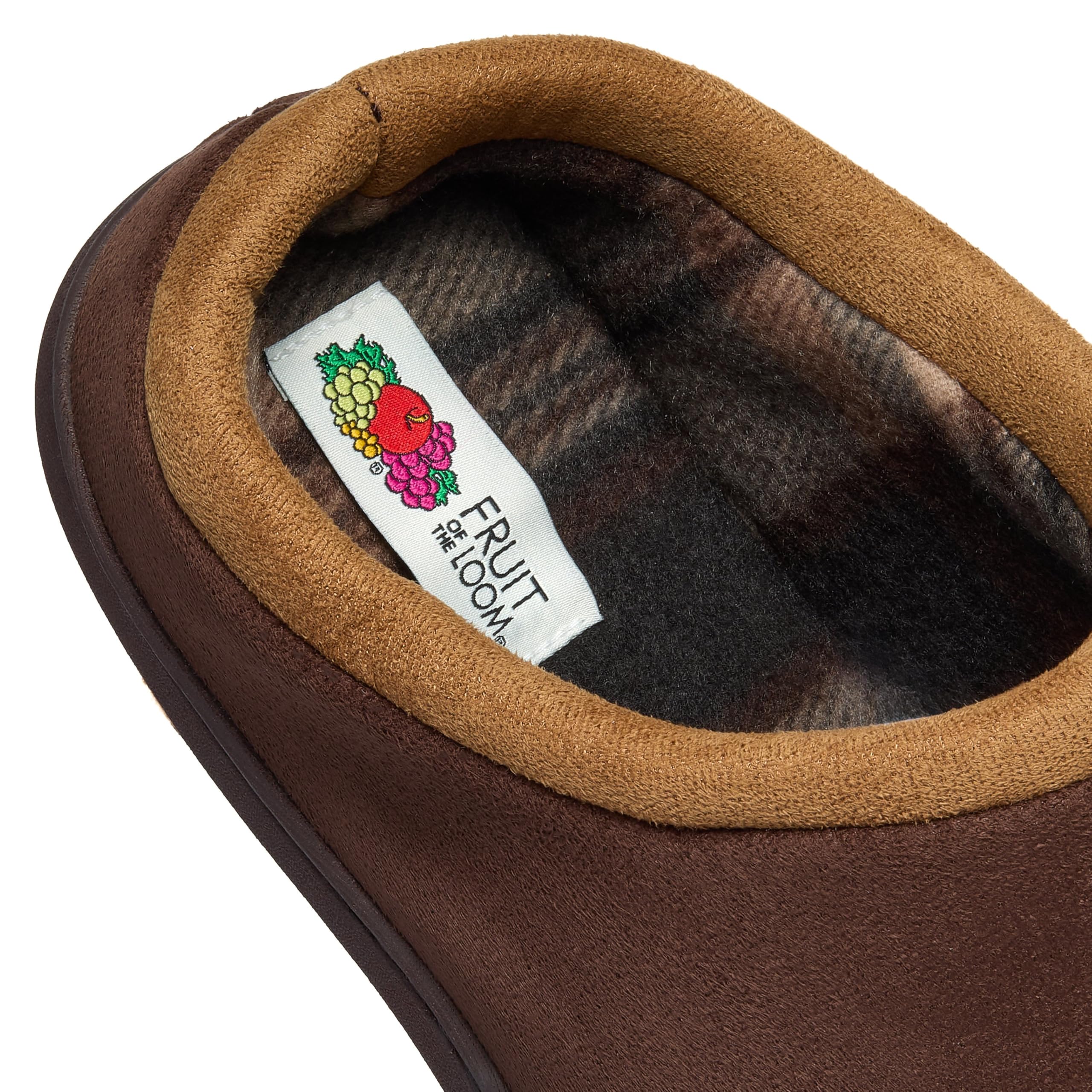 Fruit of the Loom Slipper for Men - Microsuede Clog - Comfortable, Memory Foam Sole, Indoor/Outdoor, Machine Washable