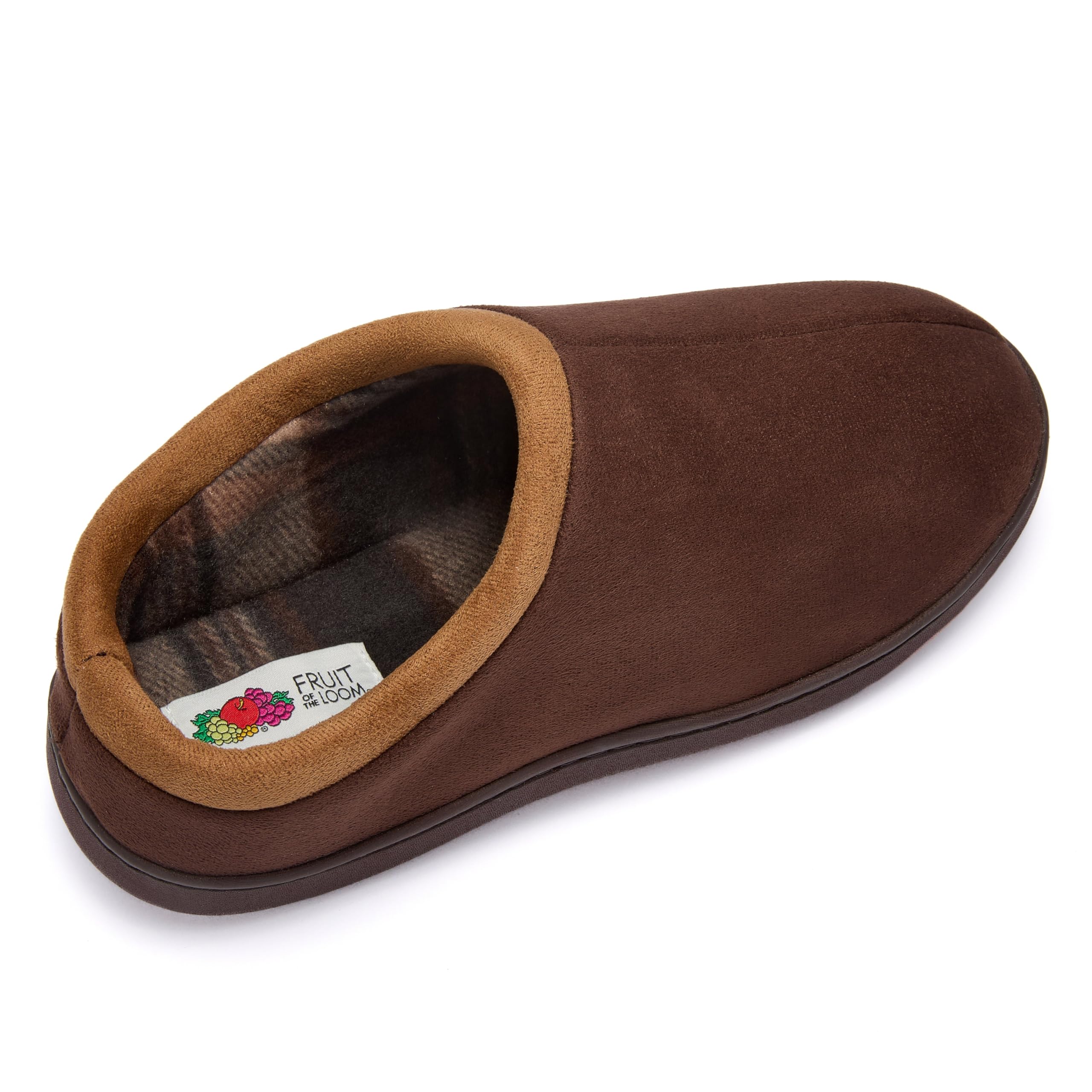 Fruit of the Loom Slipper for Men - Microsuede Clog - Comfortable, Memory Foam Sole, Indoor/Outdoor, Machine Washable