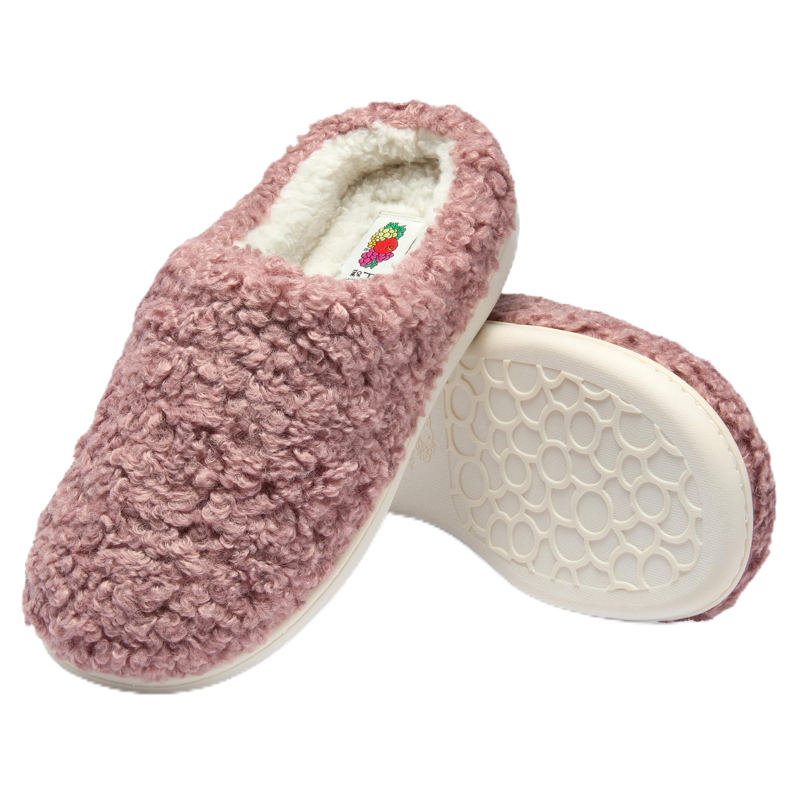 Fruit of the Loom House Slippers For Women, Memory Foam Insole, Indoor Outdoor, Comfy, Berber Loafer