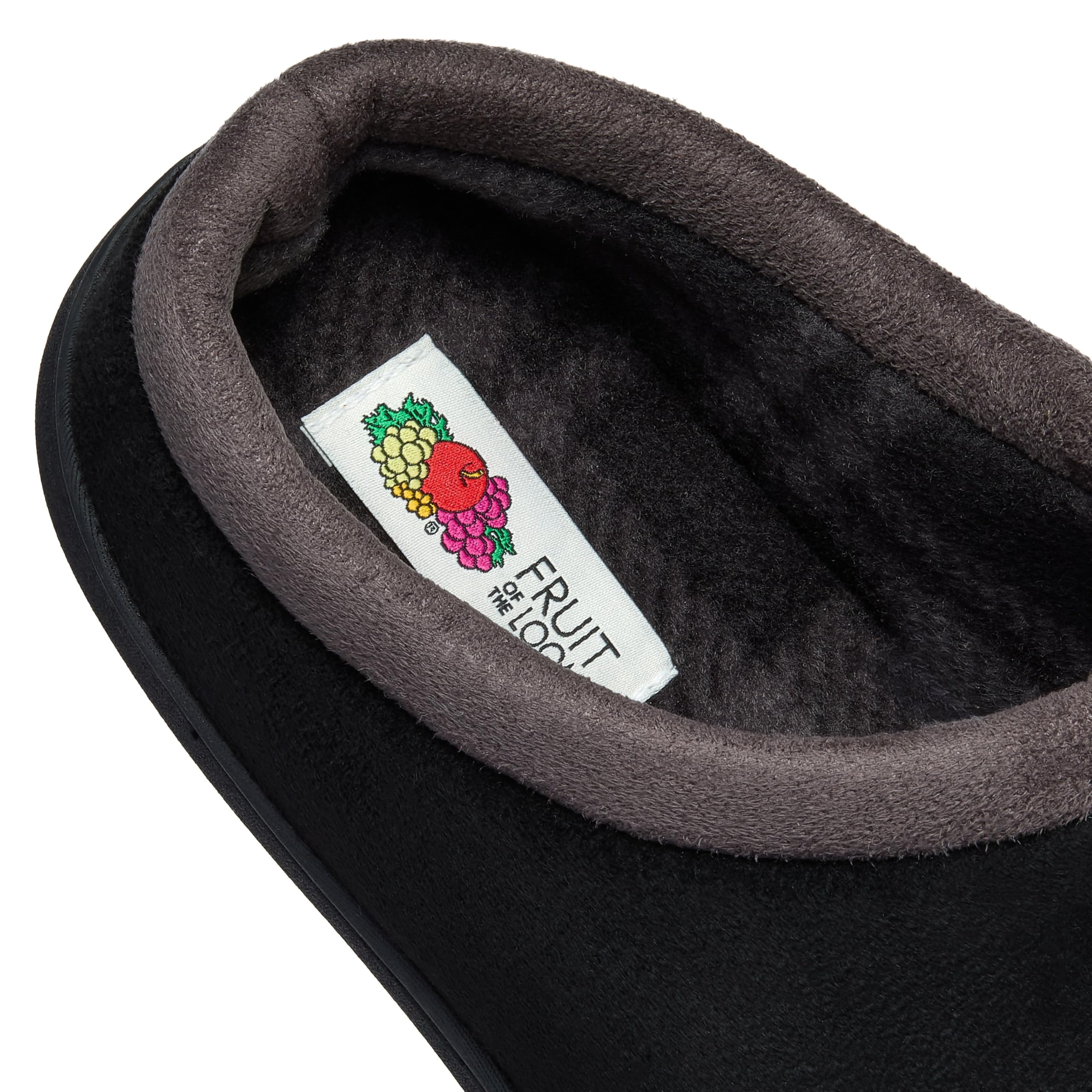 Fruit of the Loom Slipper for Men - Microsuede Clog - Comfortable, Memory Foam Sole, Indoor/Outdoor, Machine Washable