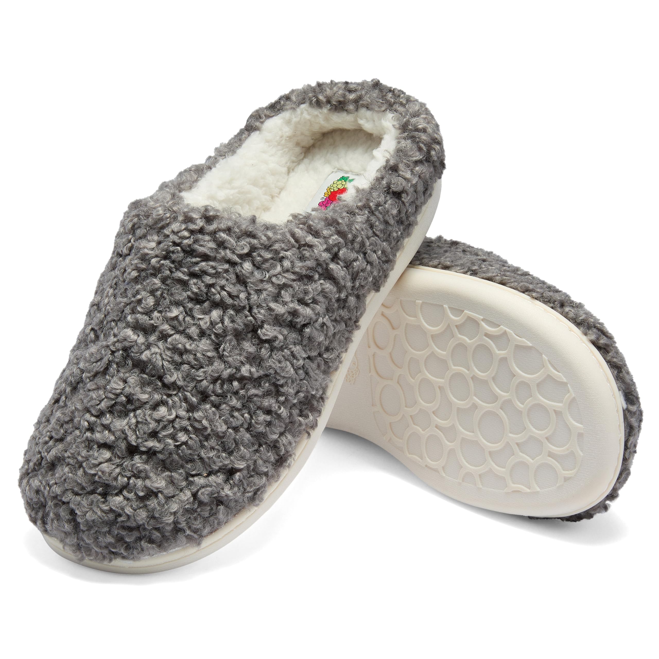 Fruit of the Loom House Slippers For Women, Memory Foam Insole, Indoor Outdoor, Comfy, Berber Loafer