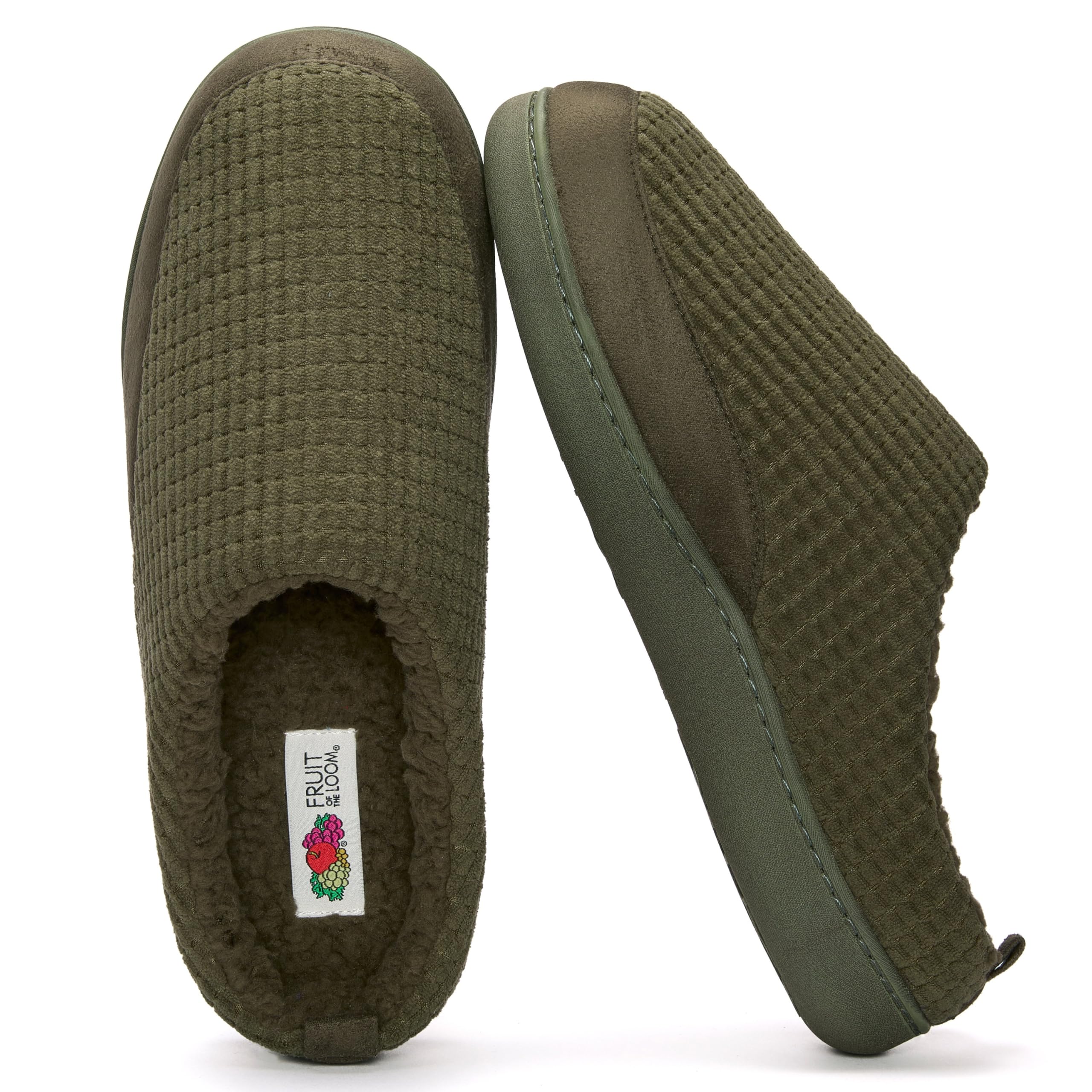 Fruit of the Loom Slipper For Men - Waffle Clog, Comfortable, Memory Foam Sole, Indoor/Outdoor, Machine Washable