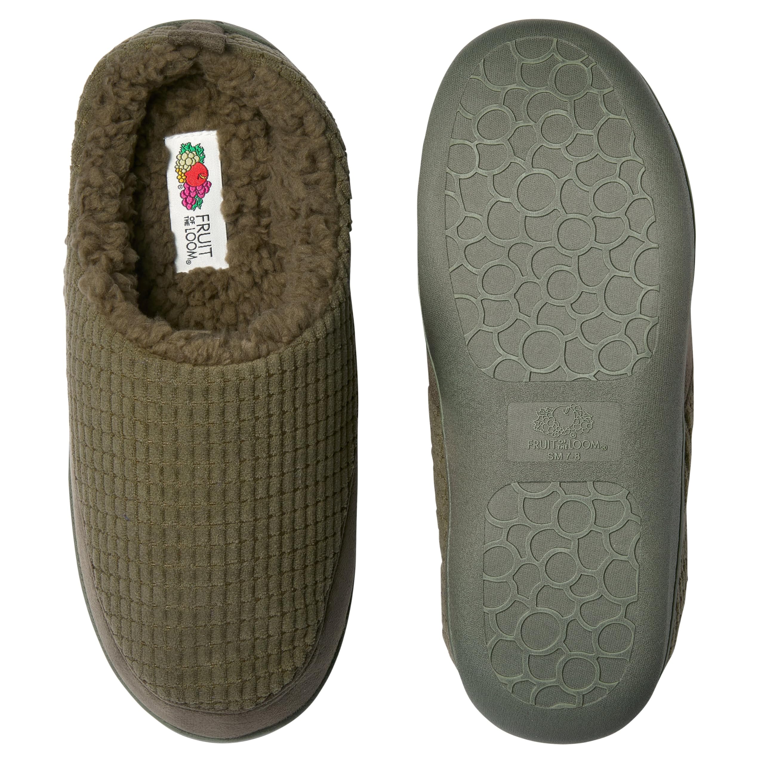 Fruit of the Loom Slipper For Men - Waffle Clog, Comfortable, Memory Foam Sole, Indoor/Outdoor, Machine Washable