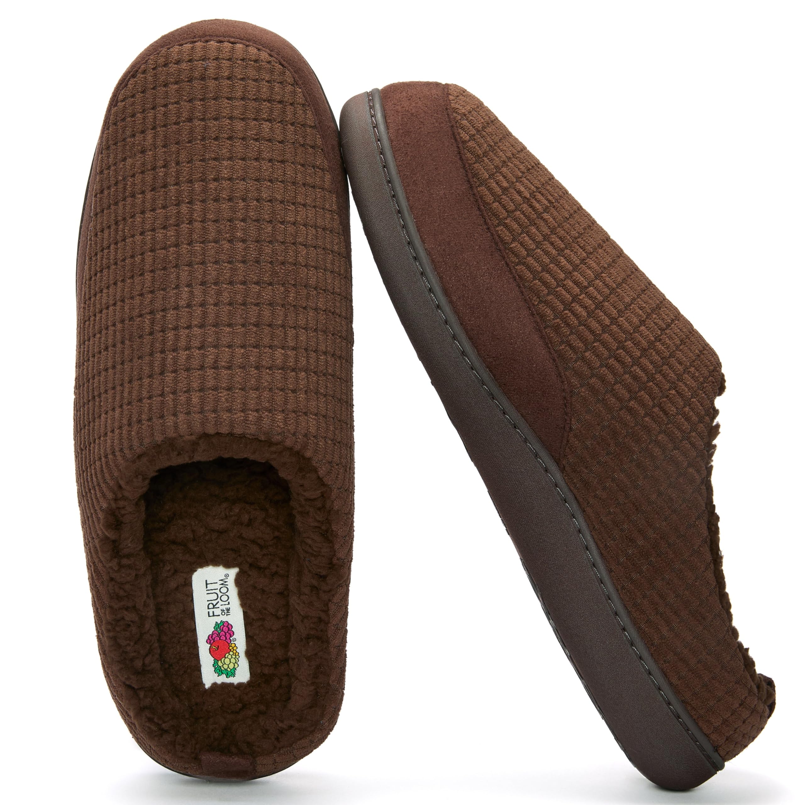 Fruit of the Loom Slipper For Men - Waffle Clog, Comfortable, Memory Foam Sole, Indoor/Outdoor, Machine Washable