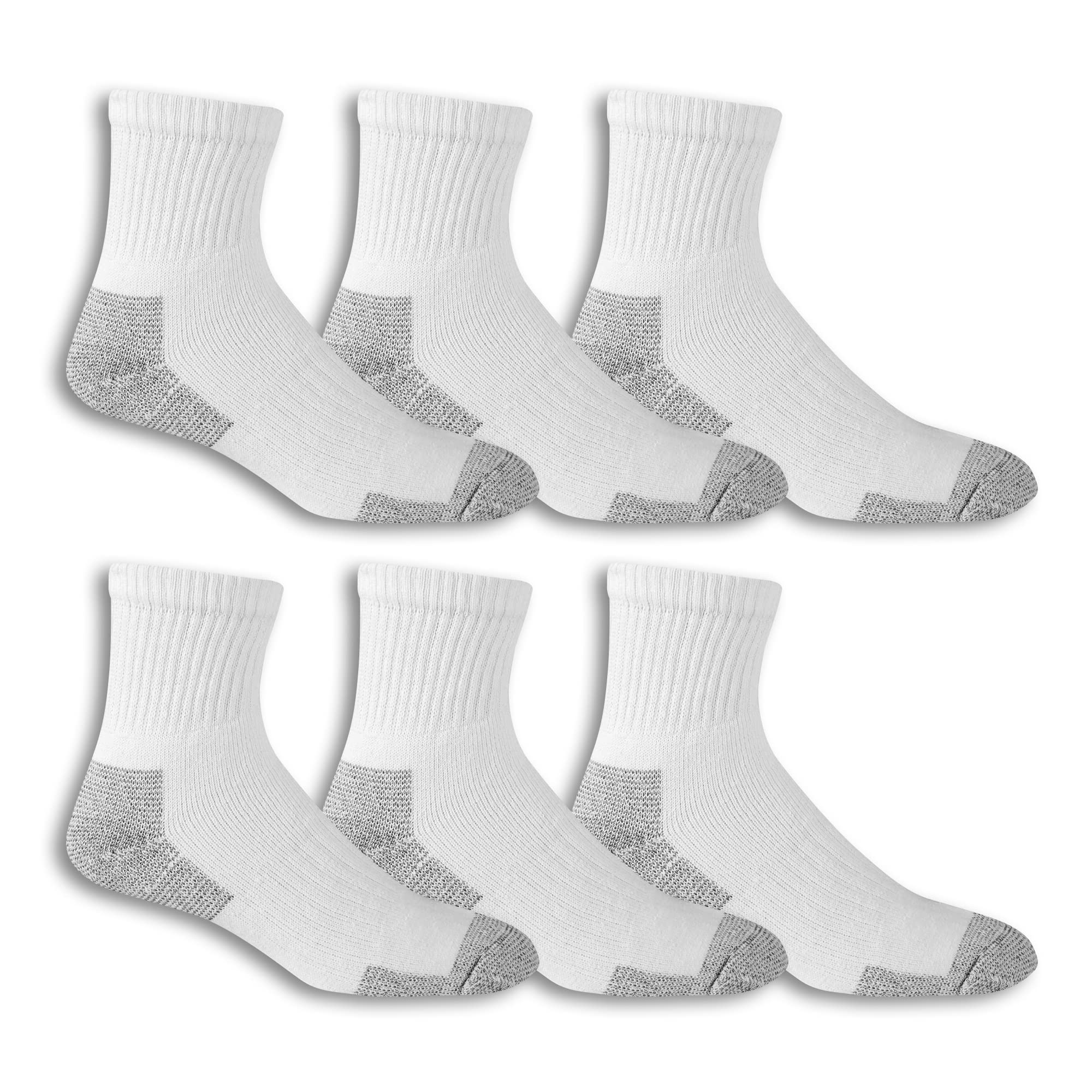 Fruit of the Loom Men's Work Gear Short Boot Crew Socks (6 Pack), White, Medium (6 - 12)