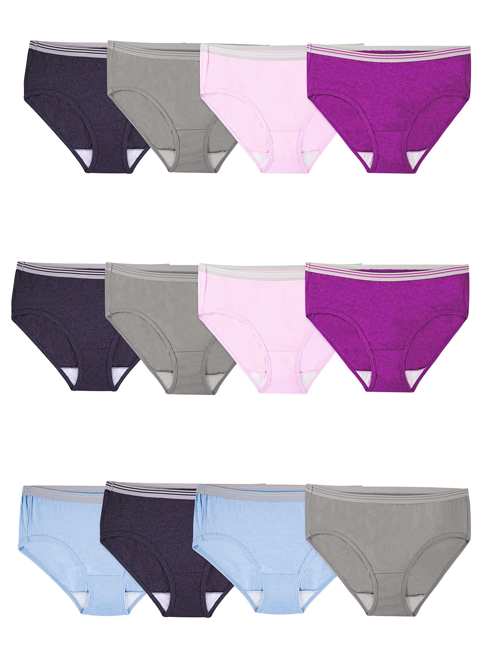 Fruit of the Loom Women's Eversoft Cotton Underwear Multipacks, Tag Free & Breathable, Available in Plus Size