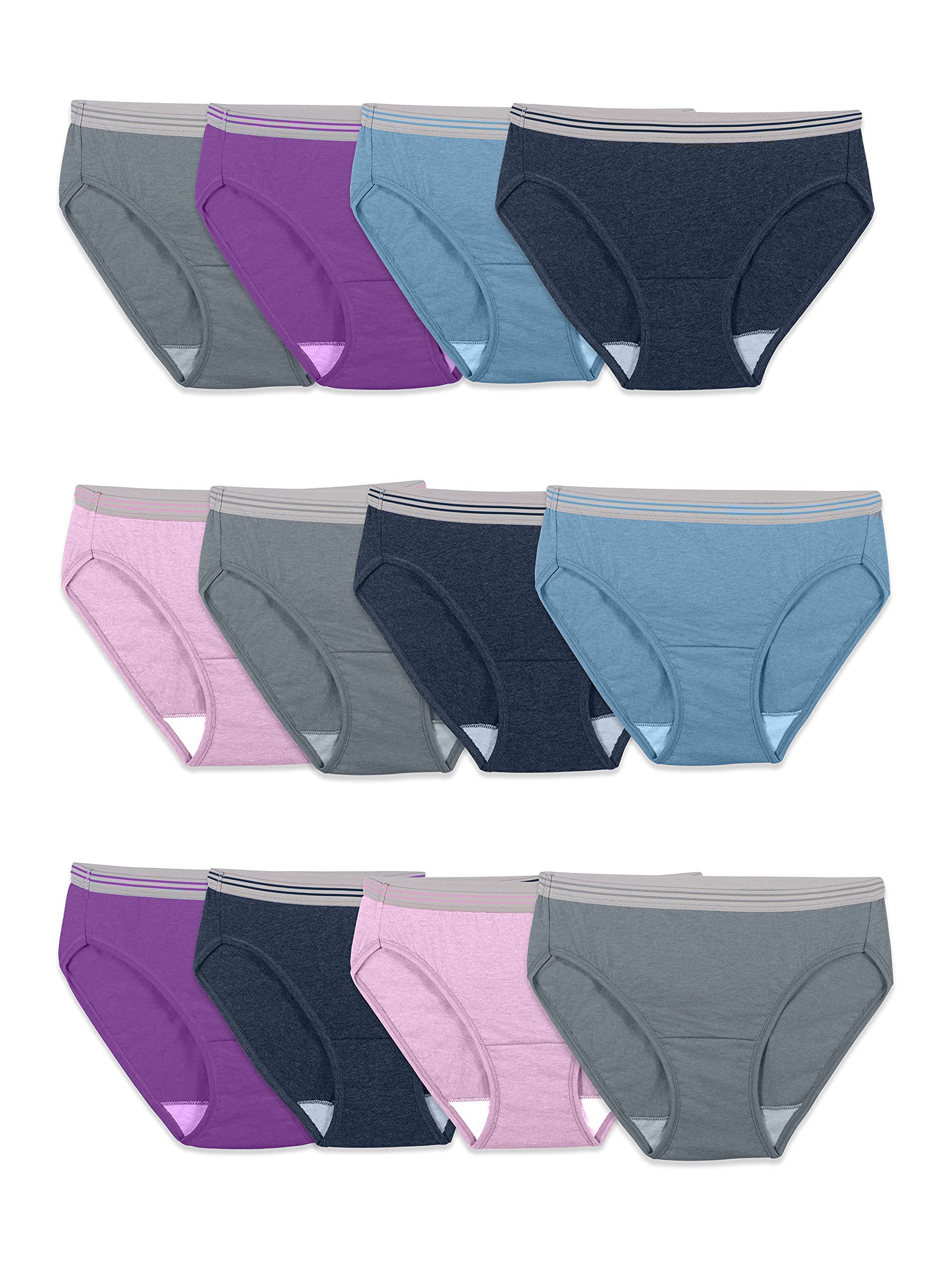 Fruit of the Loom Women's Eversoft Cotton Underwear Multipacks, Tag Free & Breathable, Available in Plus Size