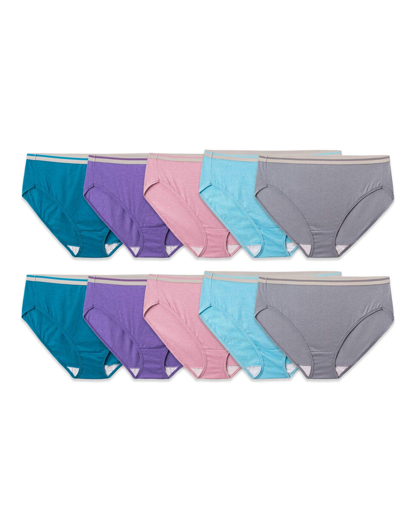 Fruit of the Loom Women's Eversoft Cotton Underwear Multipacks, Tag Free & Breathable, Available in Plus Size