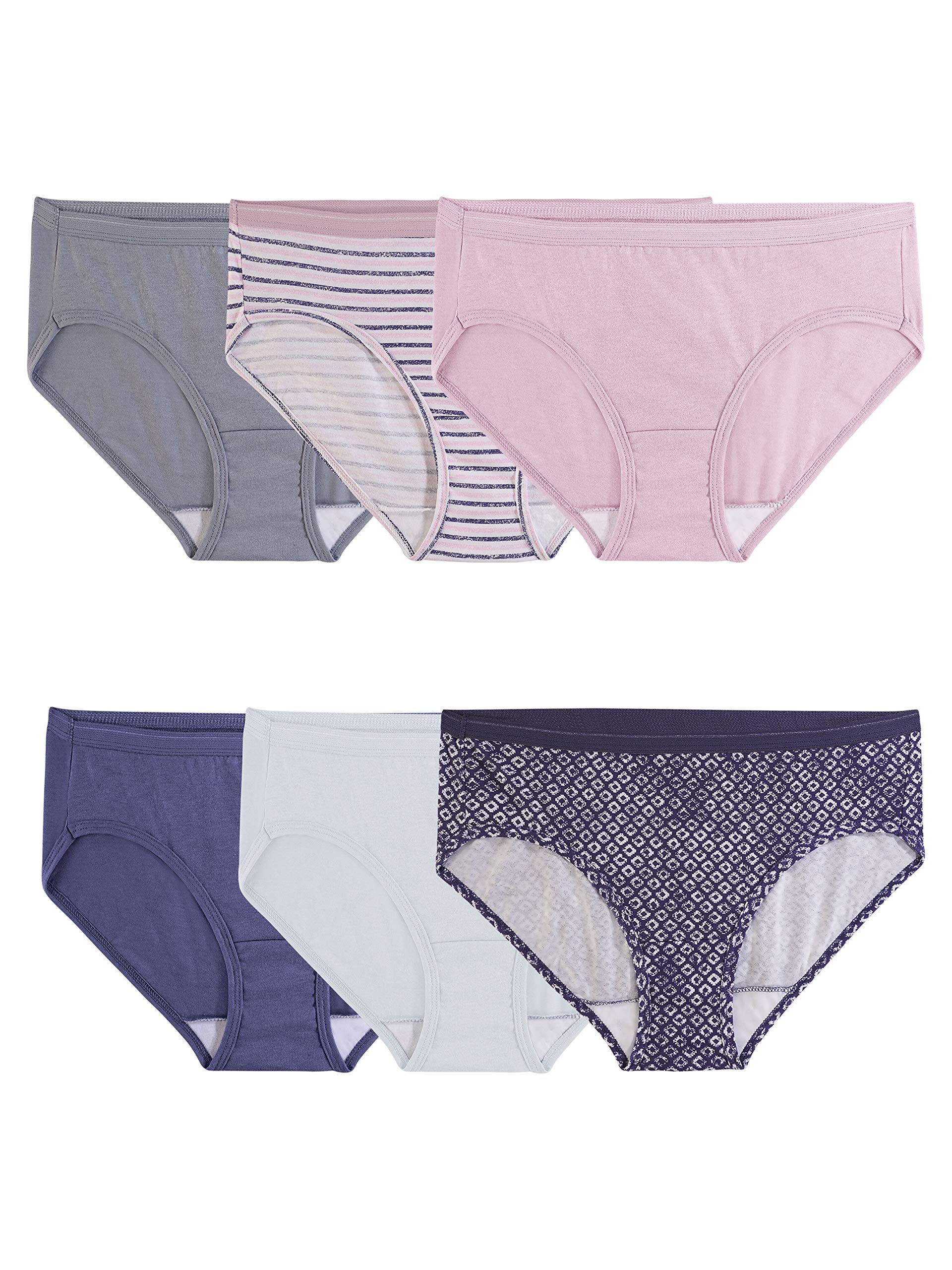 Fruit of the Loom Women's Eversoft Cotton Hipster Underwear, Tag Free & Breathable, Available in Plus Size