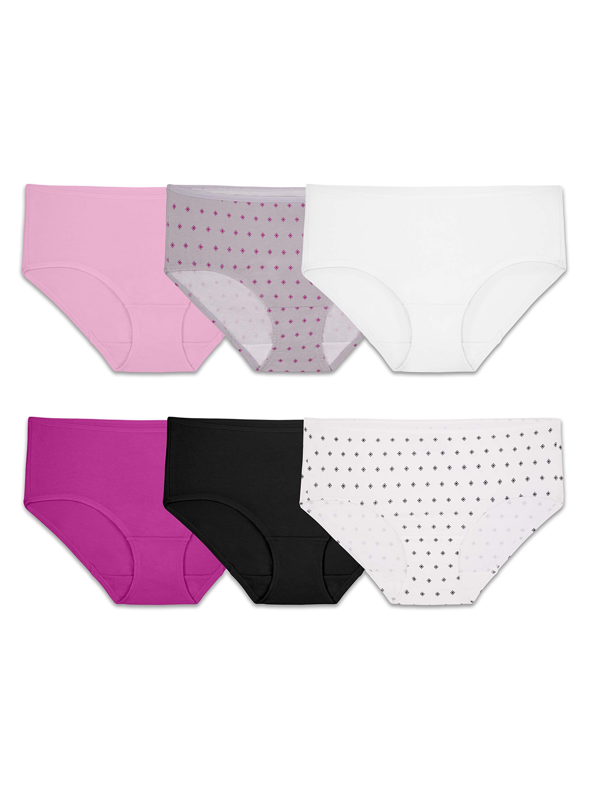 Fruit of the Loom Women's Eversoft Cotton Hipster Underwear, Tag Free & Breathable, Available in Plus Size