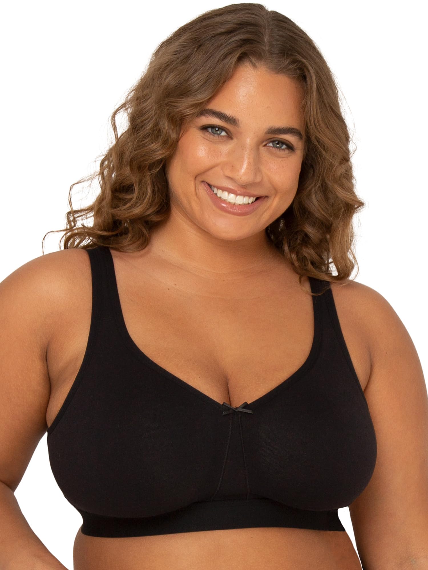 Fruit of the Loom Women's Fit for Me Collection: Plus-Size Wireless Bra - Soft Cotton Comfort & Support