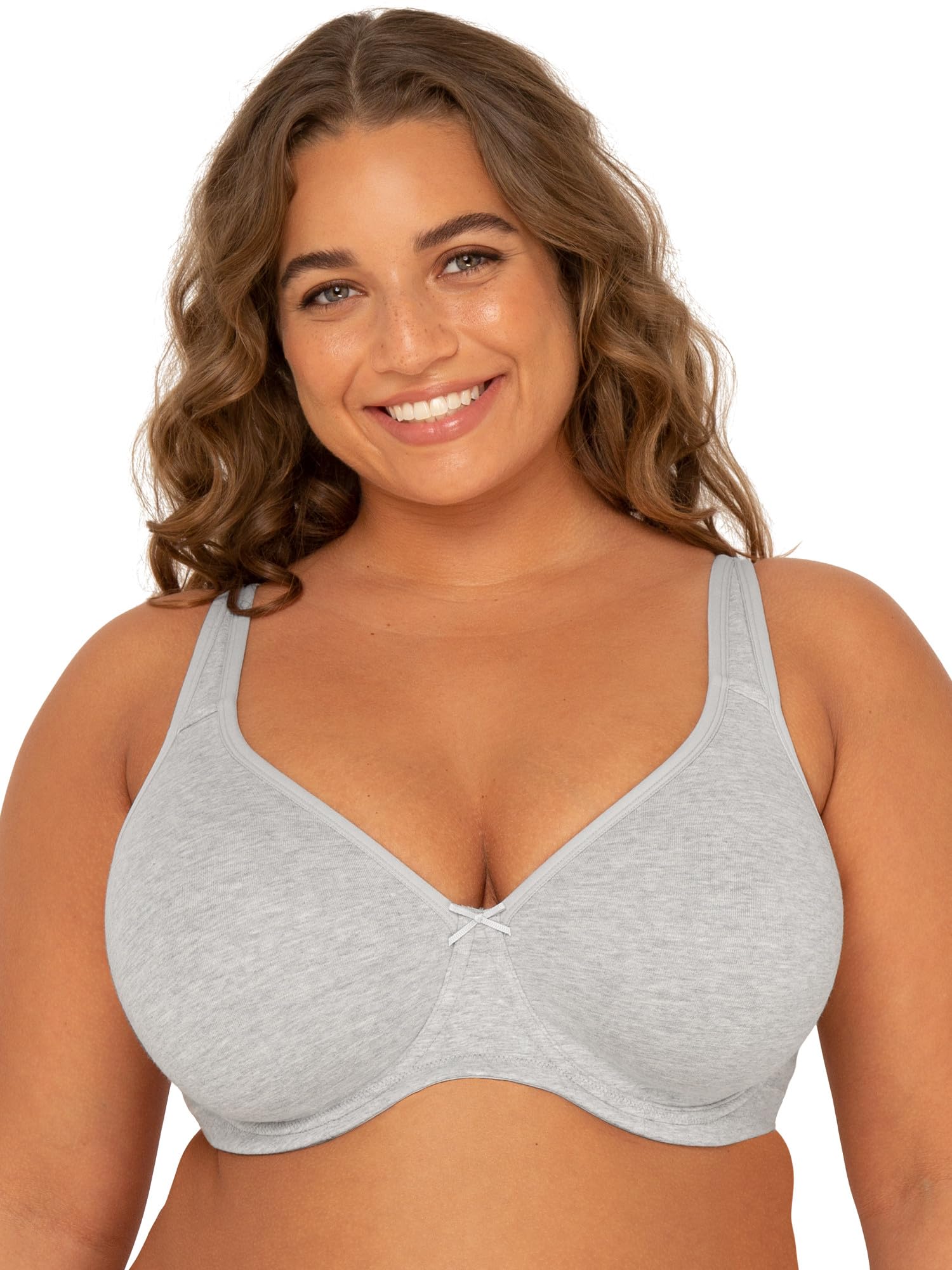 Fruit of the Loom Women's Fit for Me Collection: Plus-Size Unlined Underwire Bra-Cotton Comfort & Pinch-Free Straps