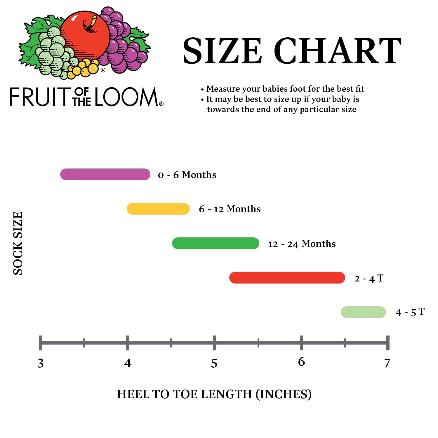 Fruit of the Loom Baby 14-Pack Grow & Fit Flex Zones Cotton Stretch Socks - Unisex, Girls, Boys