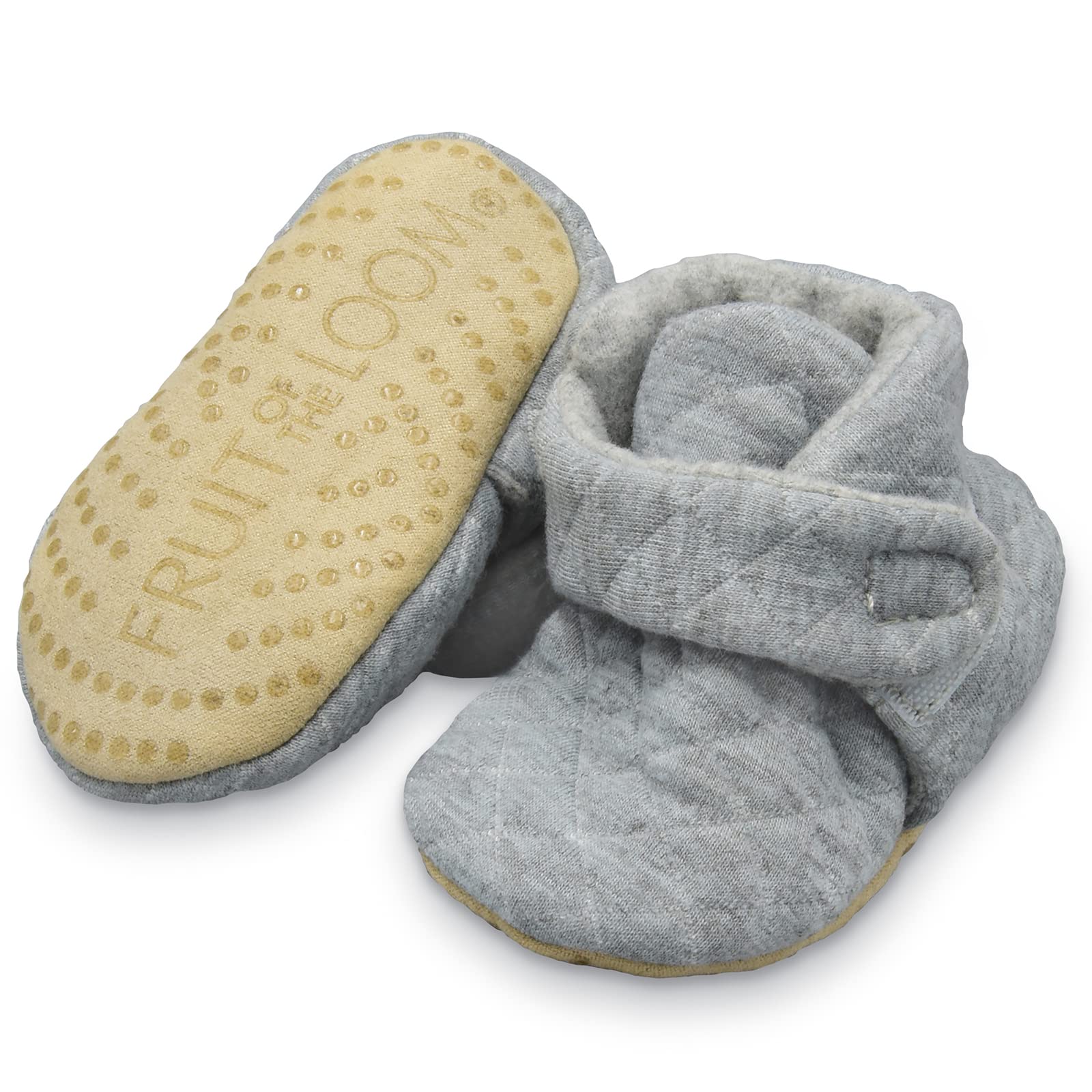 Fruit of the Loom Cozy Thermal Wrap Booties with Non-Skids for Baby Girls, Boys, Unisex