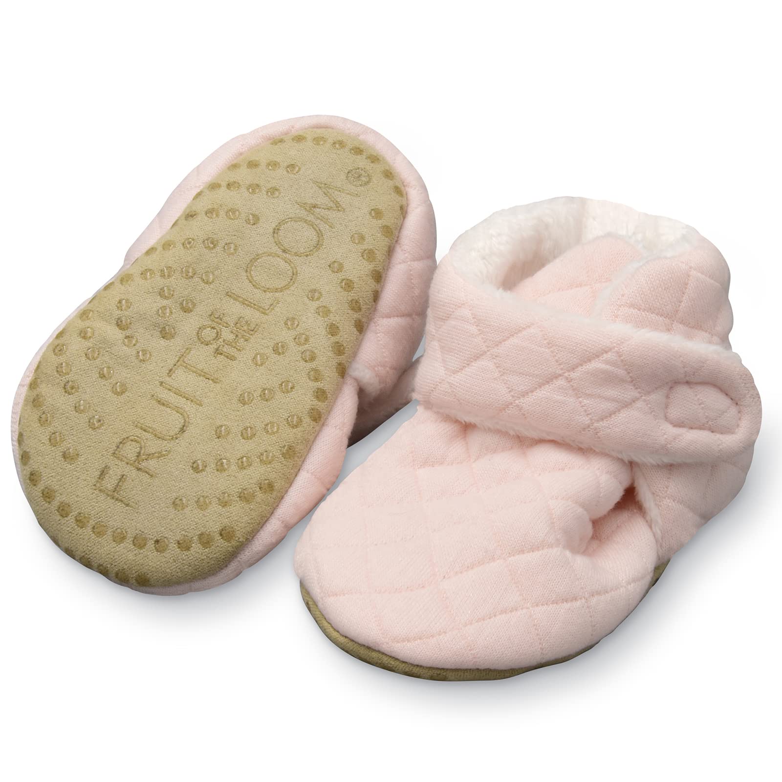 Fruit of the Loom Cozy Thermal Wrap Booties with Non-Skids for Baby Girls, Boys, Unisex