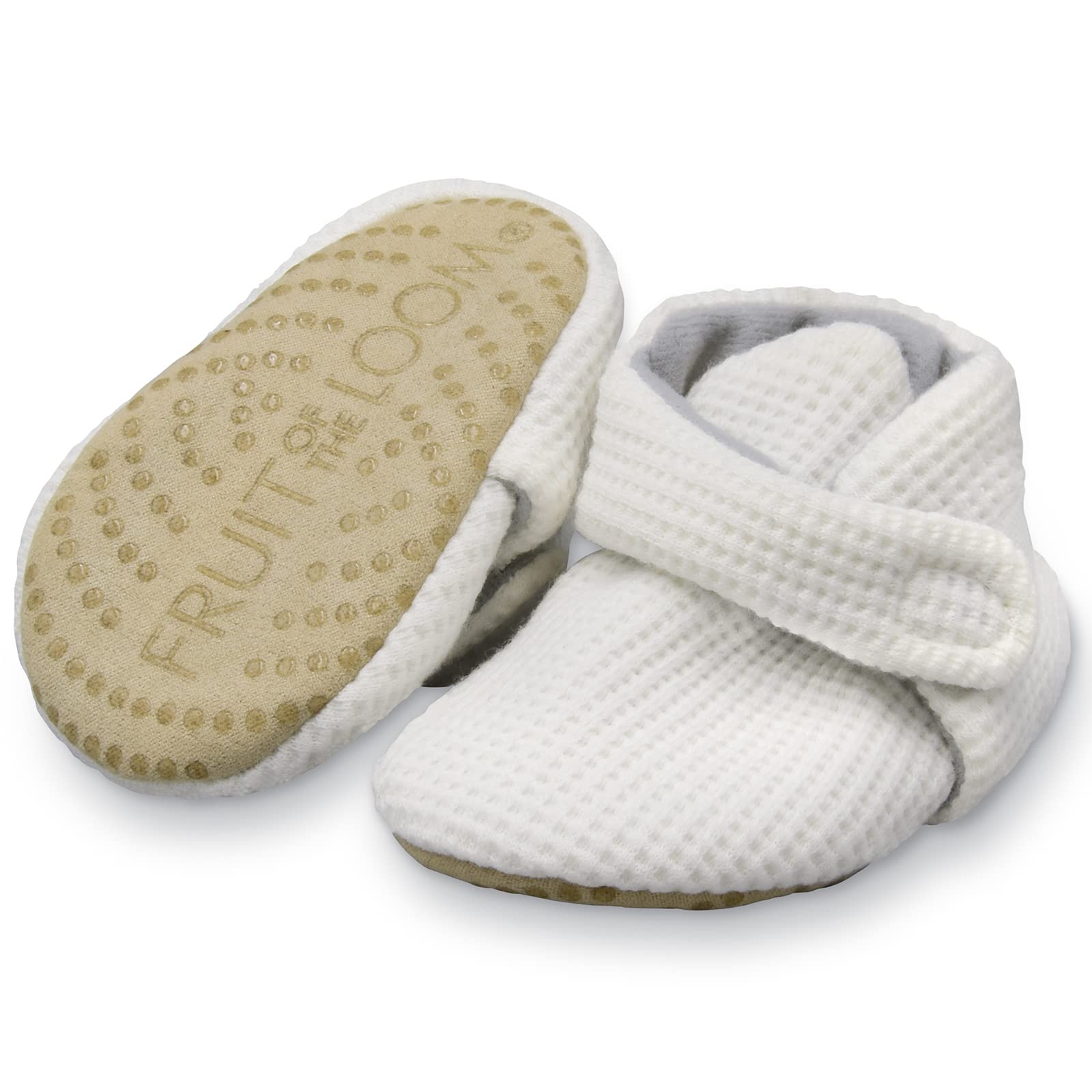 Fruit of the Loom Cozy Thermal Wrap Booties with Non-Skids for Baby Girls, Boys, Unisex