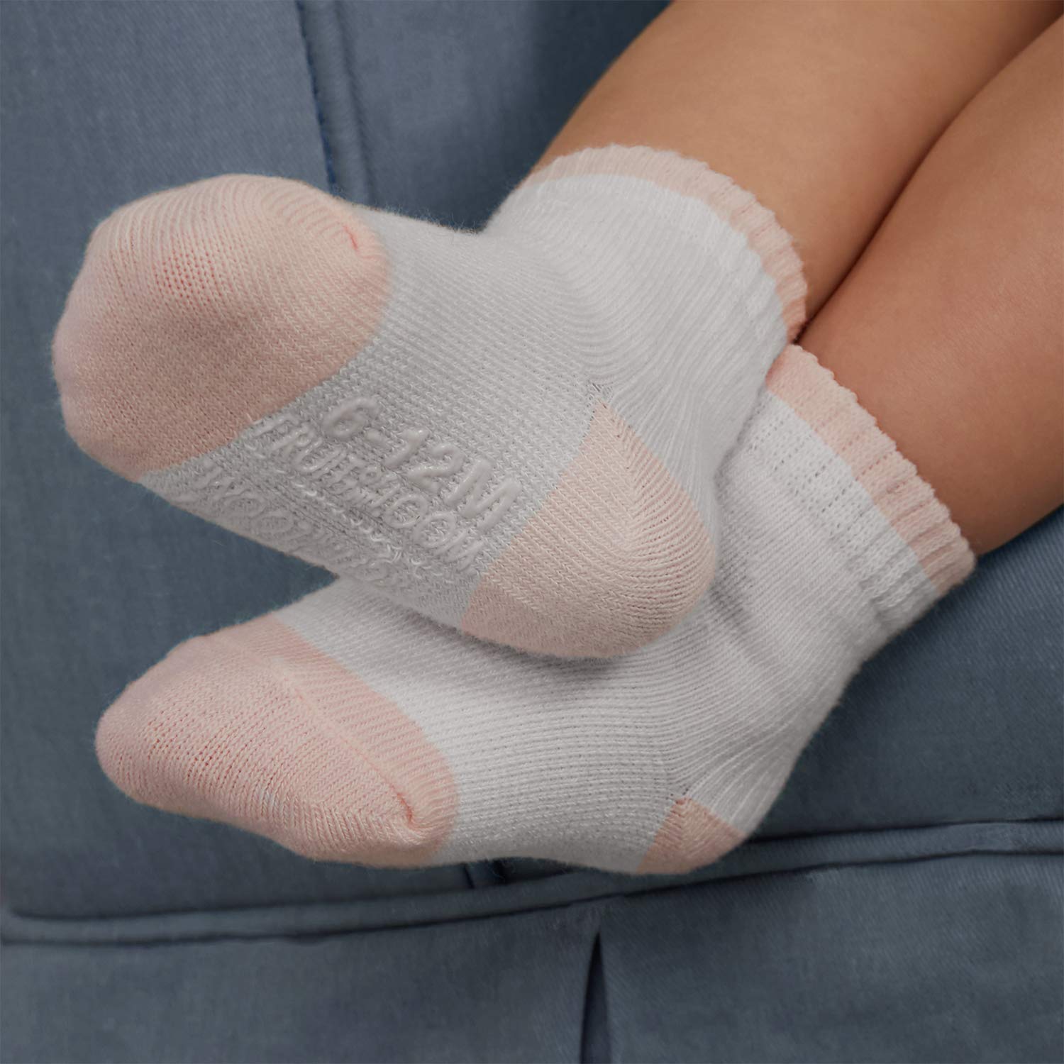Fruit of the Loom Baby 14-Pack Grow & Fit Flex Zones Cotton Stretch Socks - Unisex, Girls, Boys