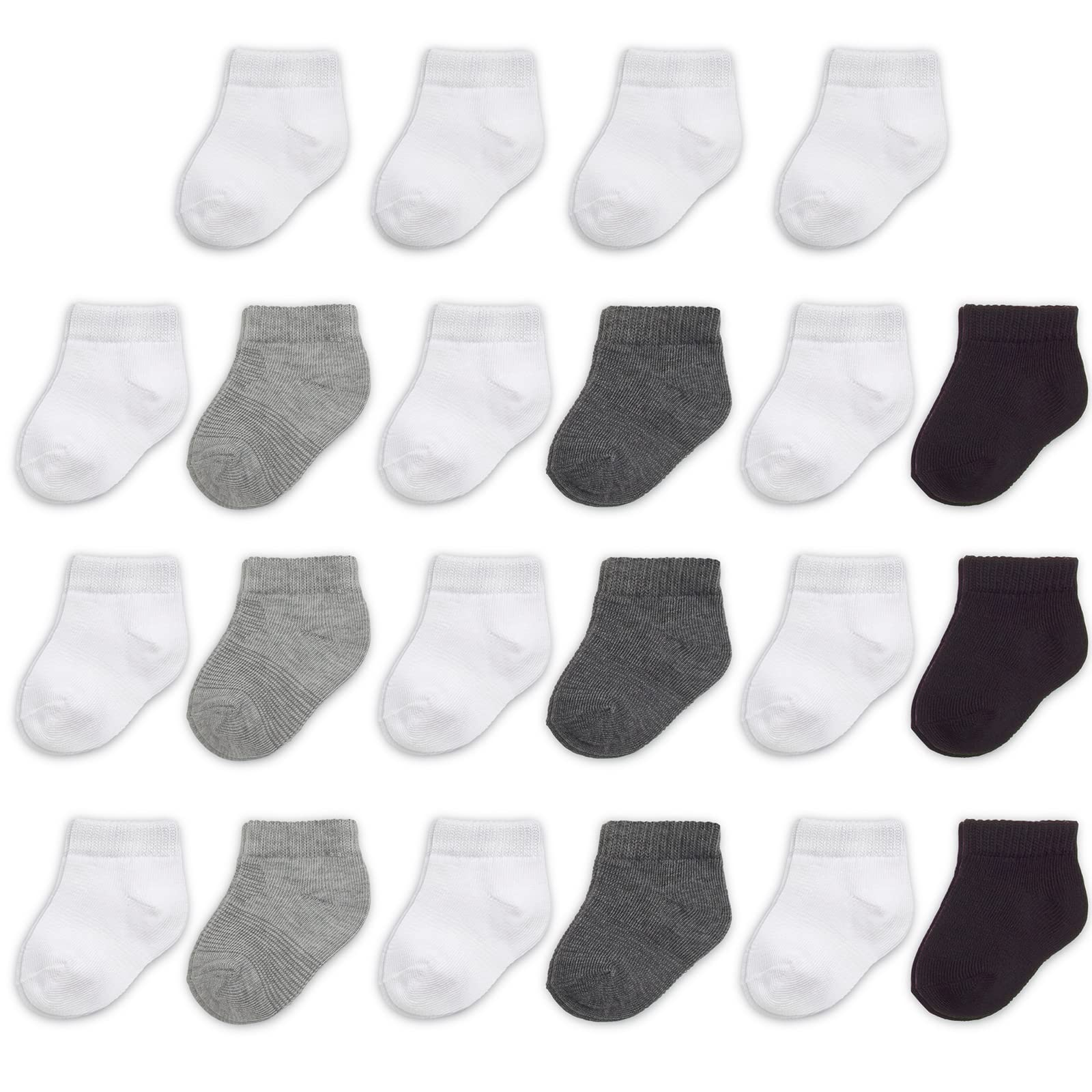 Fruit of the Loom Baby 22-Pack Grow & Fit Flex Zones Low Cut Stretch Socks - Unisex, Girls, Boys