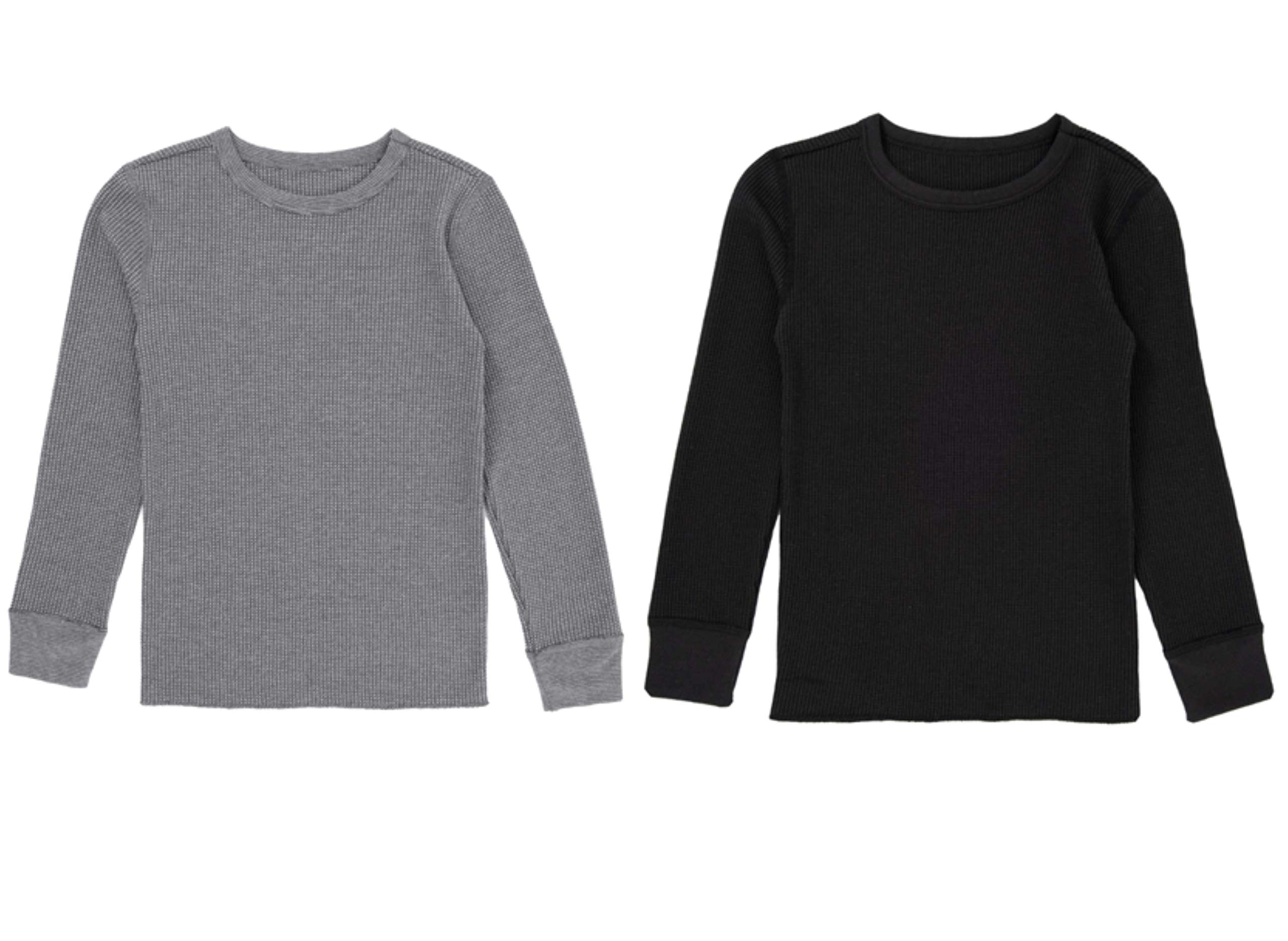 Fruit of the Loom boys Premium 2-pack Thermal Waffle Crew Top