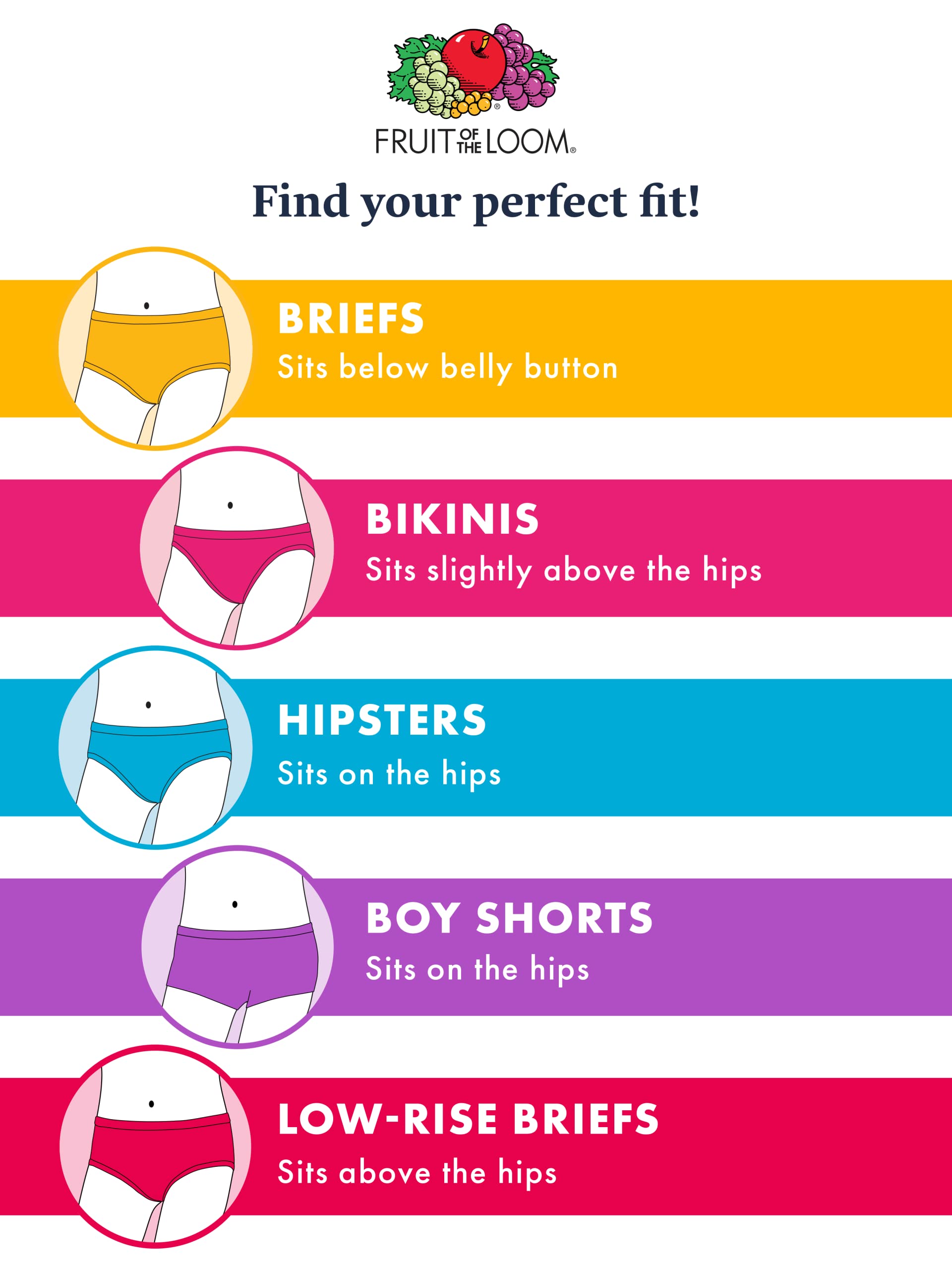 Fruit of the Loom Girls' Seamless Underwear Multipack