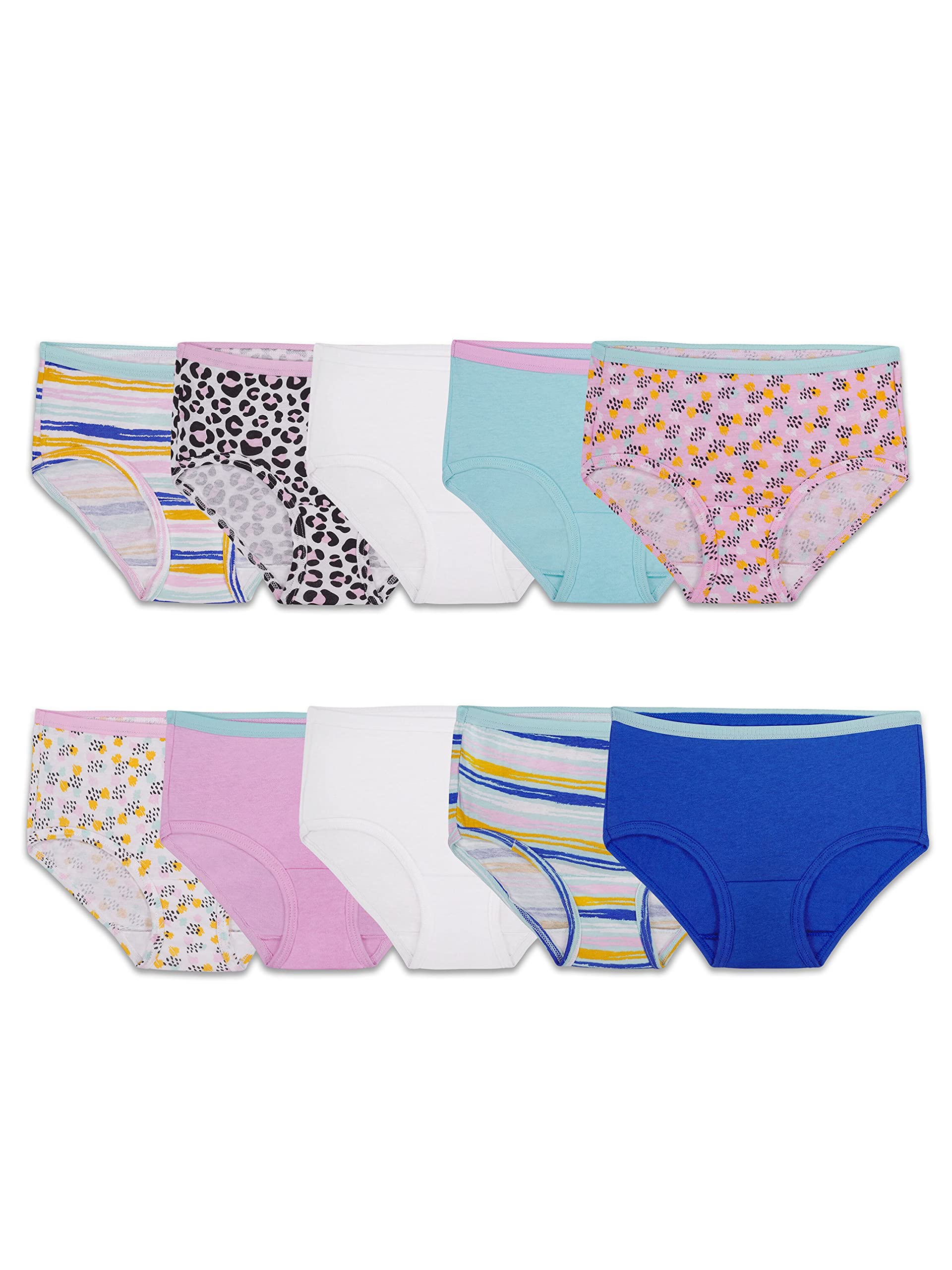 Fruit of the Loom Girls' Cotton Brief Underwear, Multipack