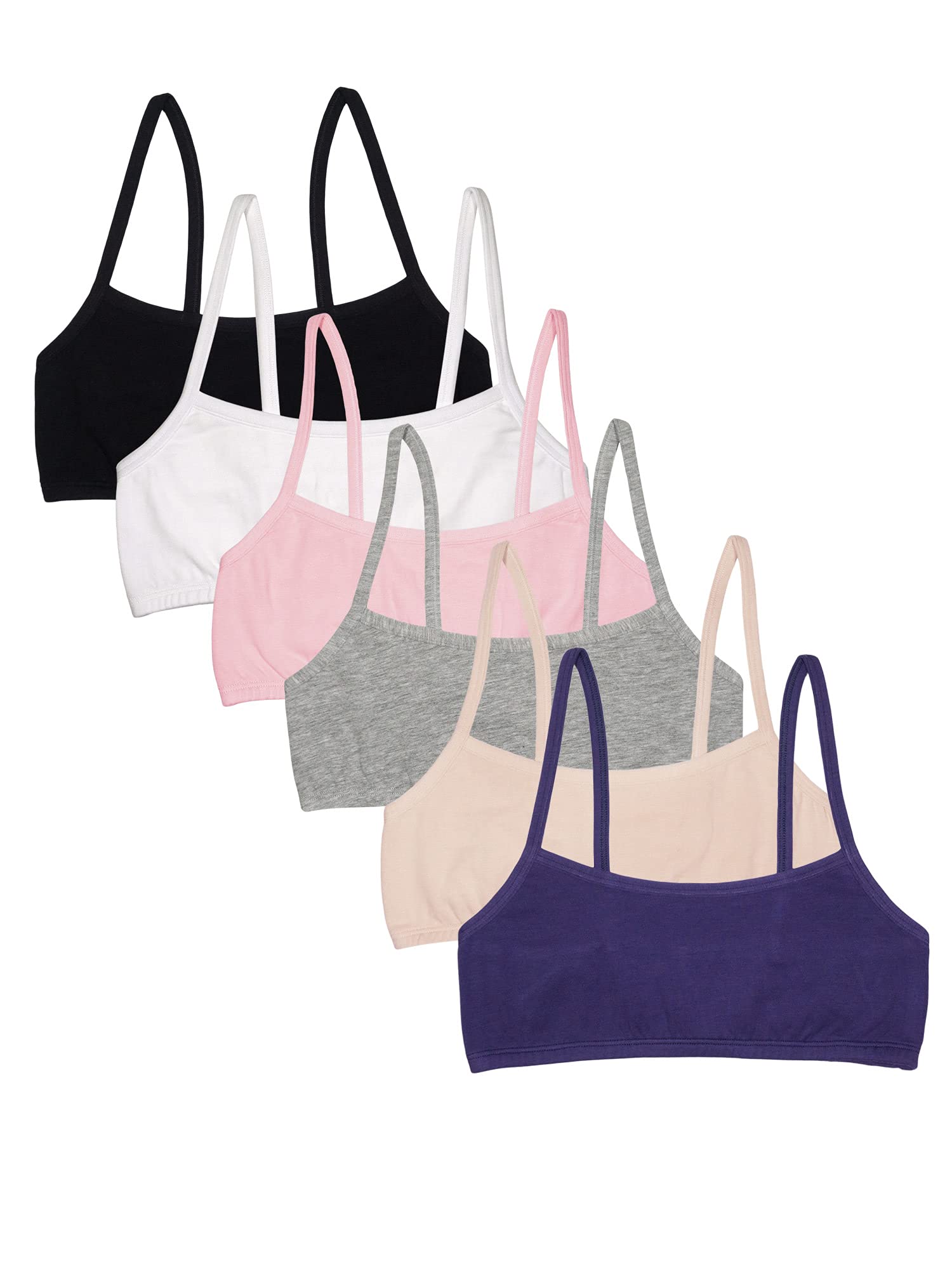 Fruit of the Loom Girls' Cotton Spaghetti Strap Sport Bra