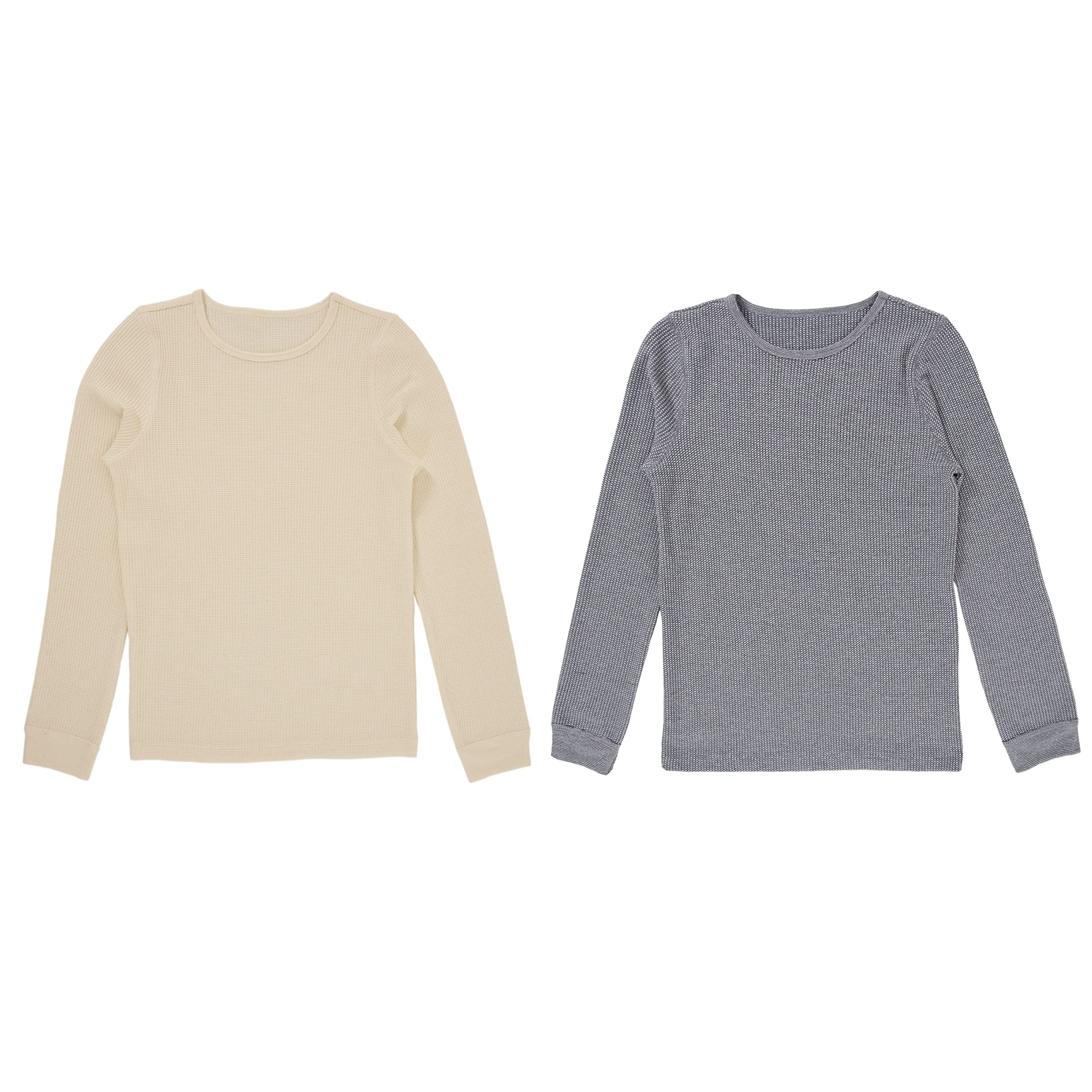 Fruit of the Loom Girls' Premium 2-Pack Thermal Waffle Crew Top