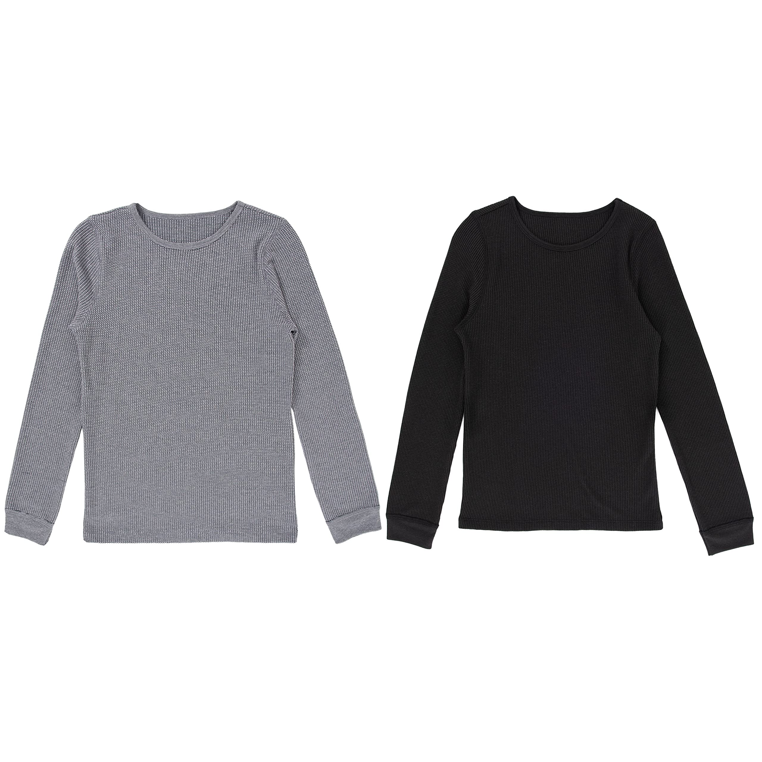 Fruit of the Loom Girls' Premium 2-Pack Thermal Waffle Crew Top