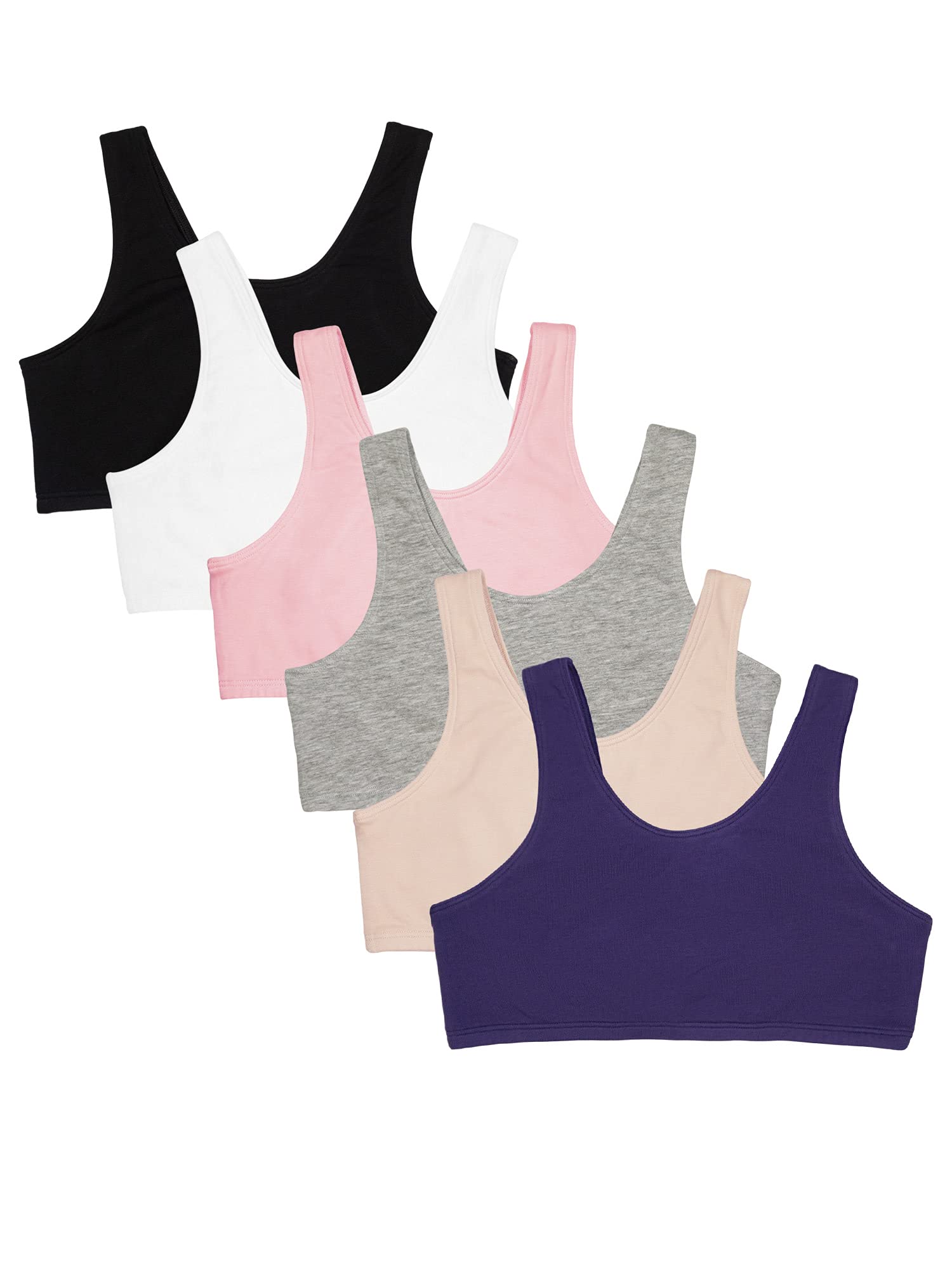 Fruit of the Loom Girls' Cotton Built-up Stretch Sports Bra