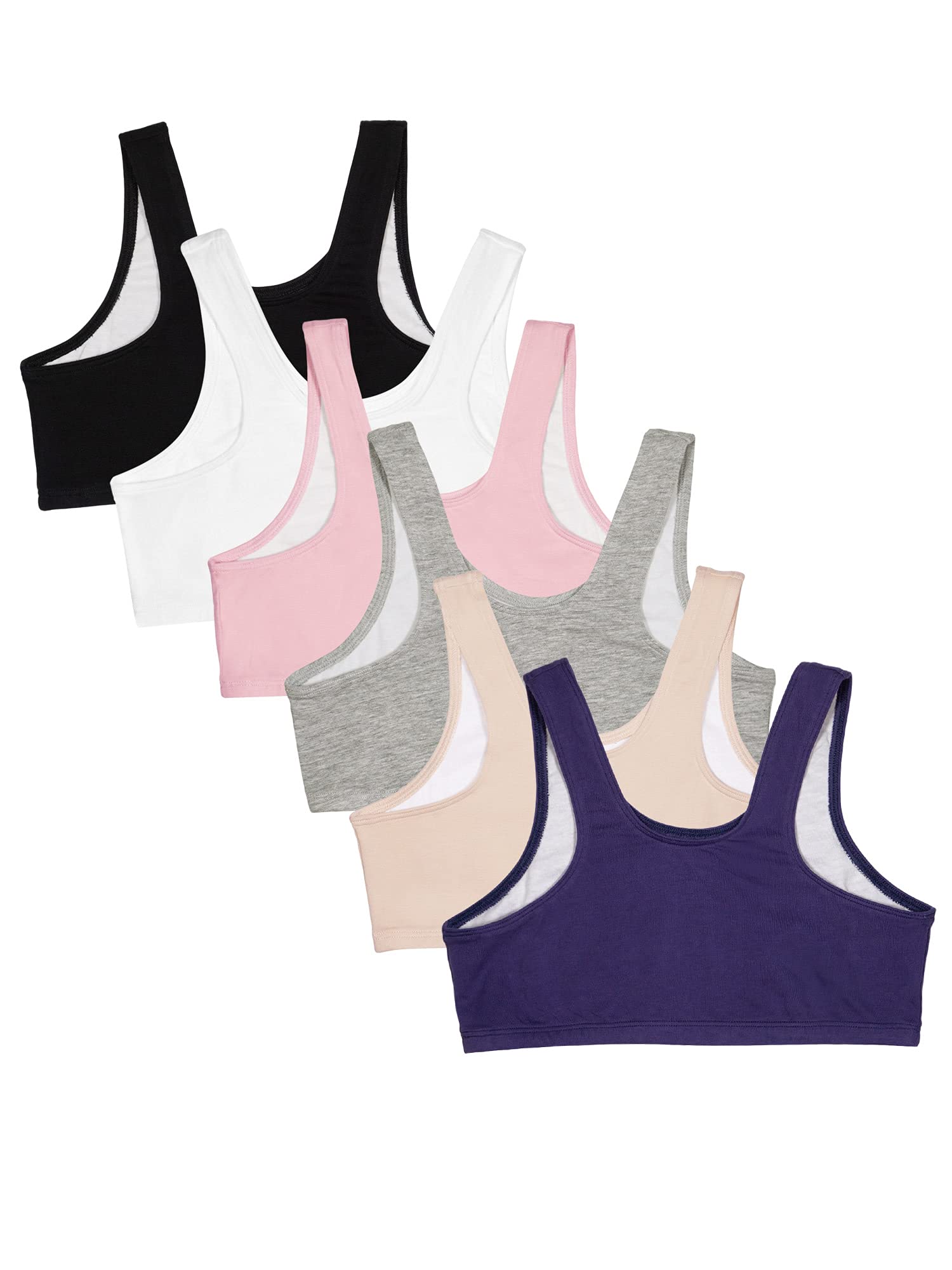 Fruit of the Loom Girls' Cotton Built-up Stretch Sports Bra