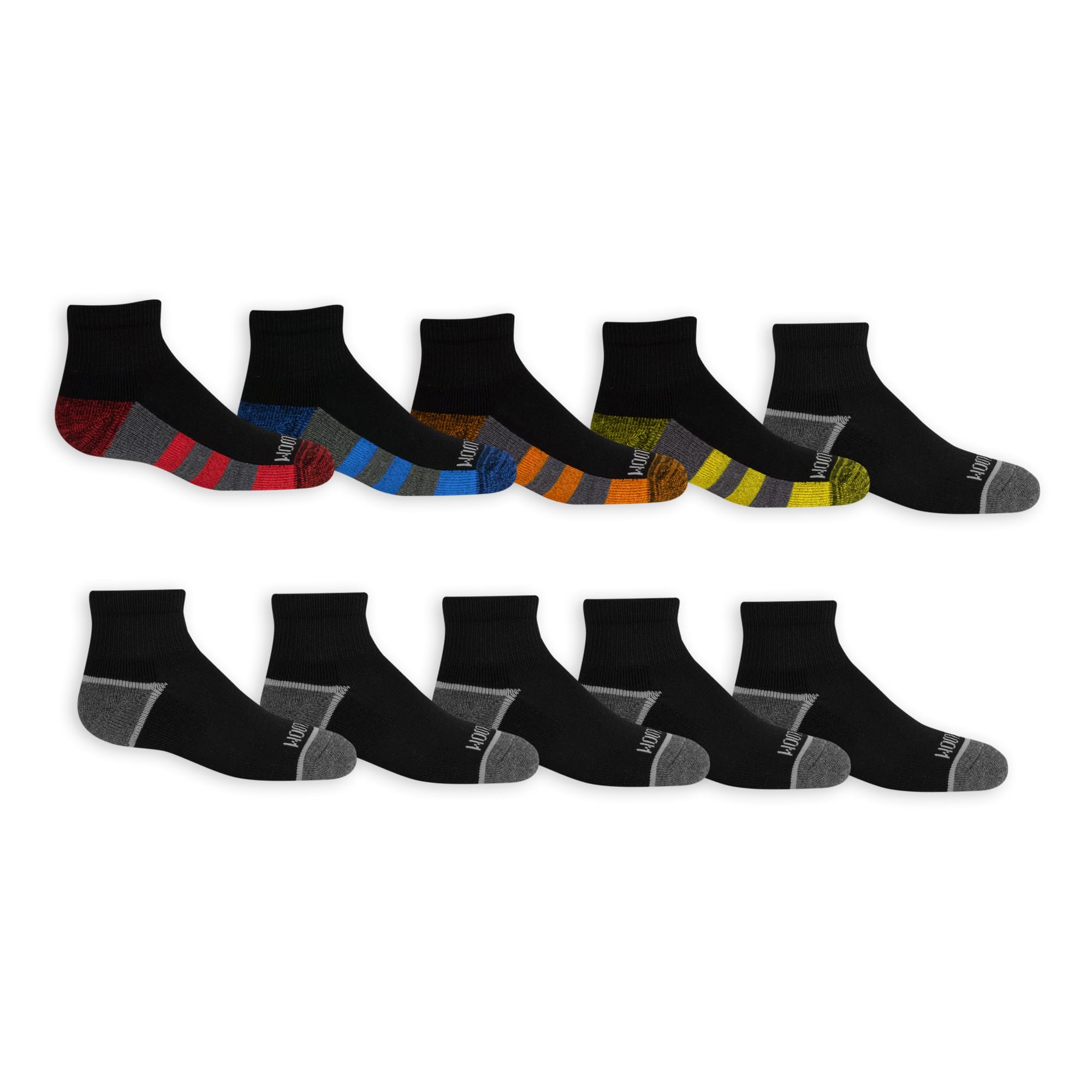 Fruit of the Loom Boys' Everyday Active Sports Ankle Socks (10 Pack)